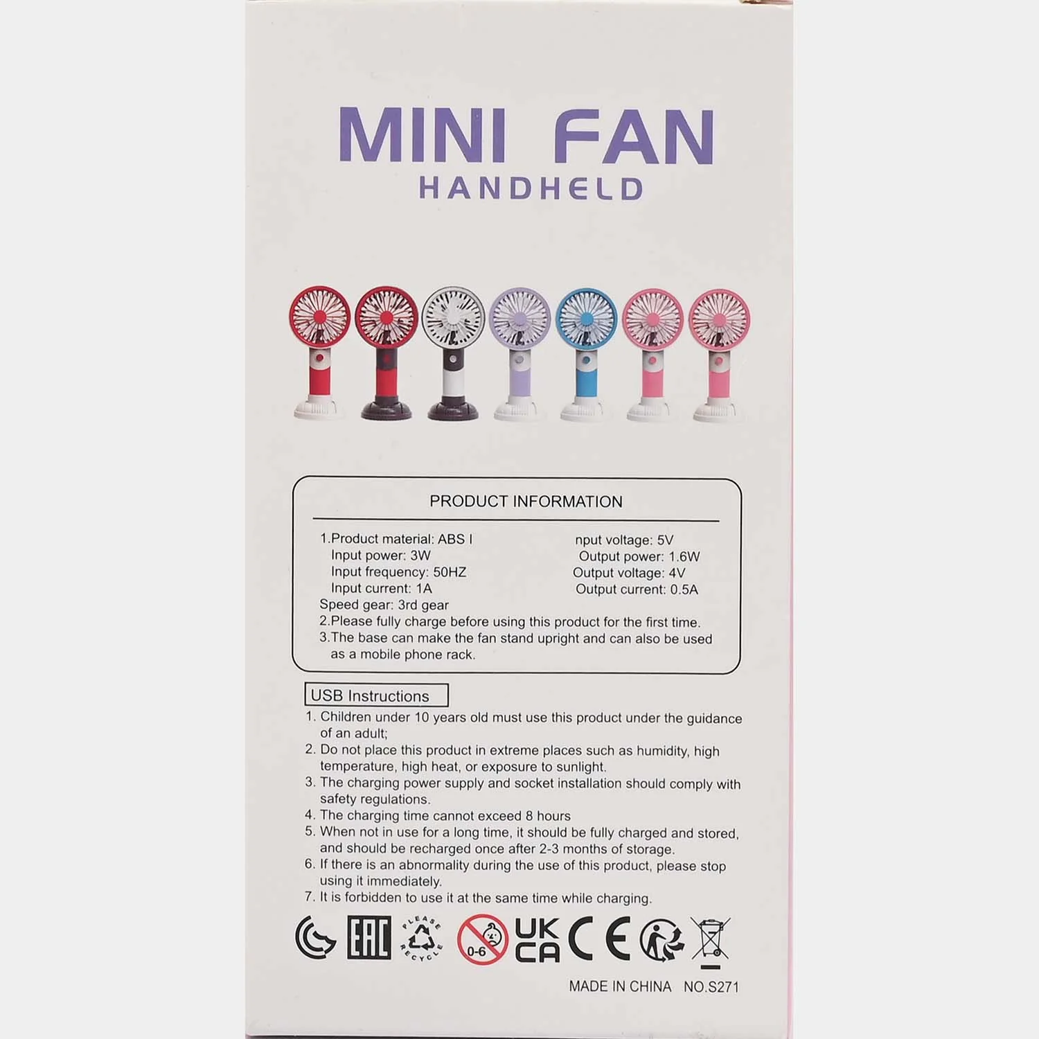 Portable Rechargeable Small Handheld Fan with Night Light and USB Charging - Image 7