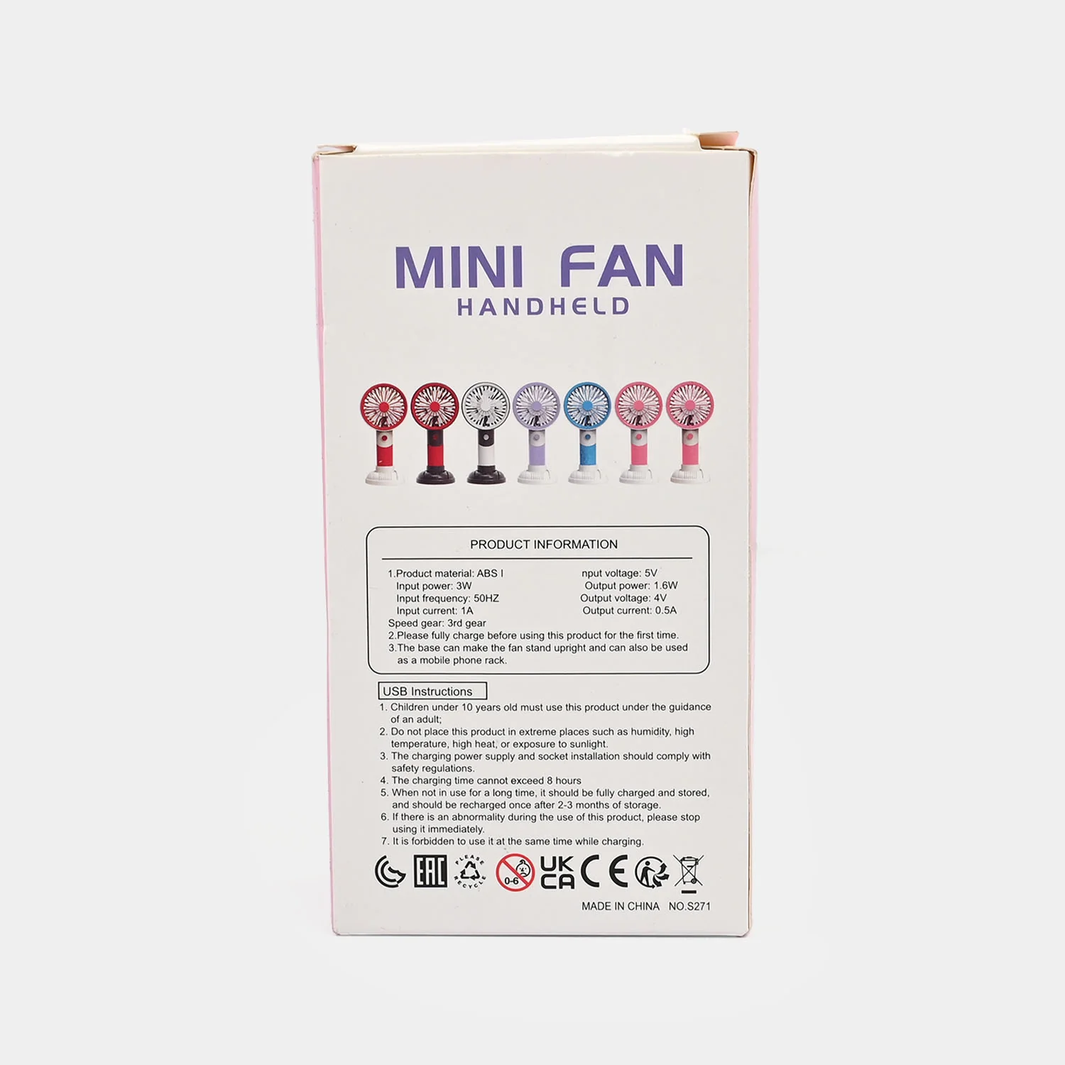 Portable Rechargeable Small Handheld Fan with Night Light and USB Charging - Image 6