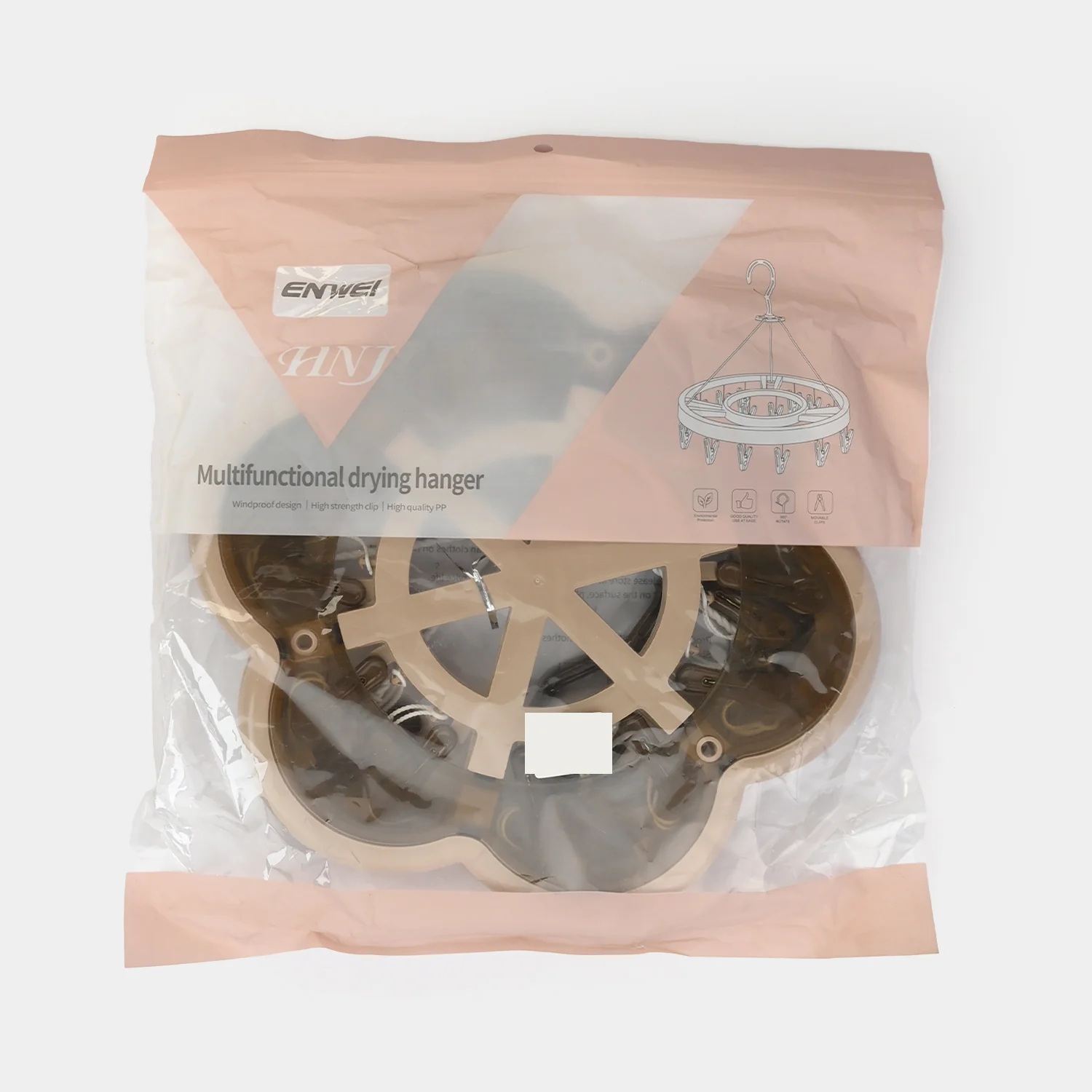 LAUNDRY HANGER 20 CLIPS | BROWN H833