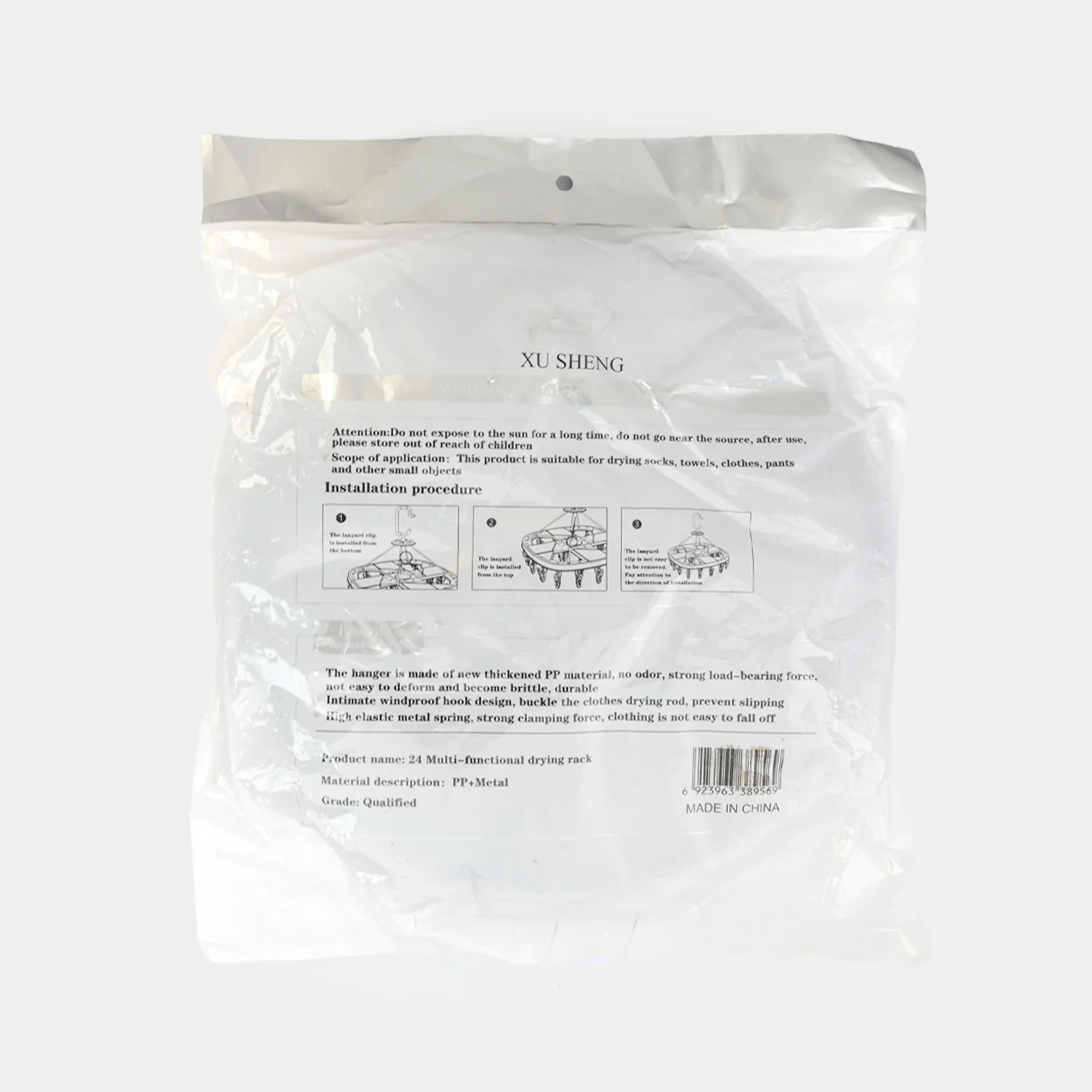 LAUNDRY HANGER 25 CLIPS | GREY XS71066 - Image 2