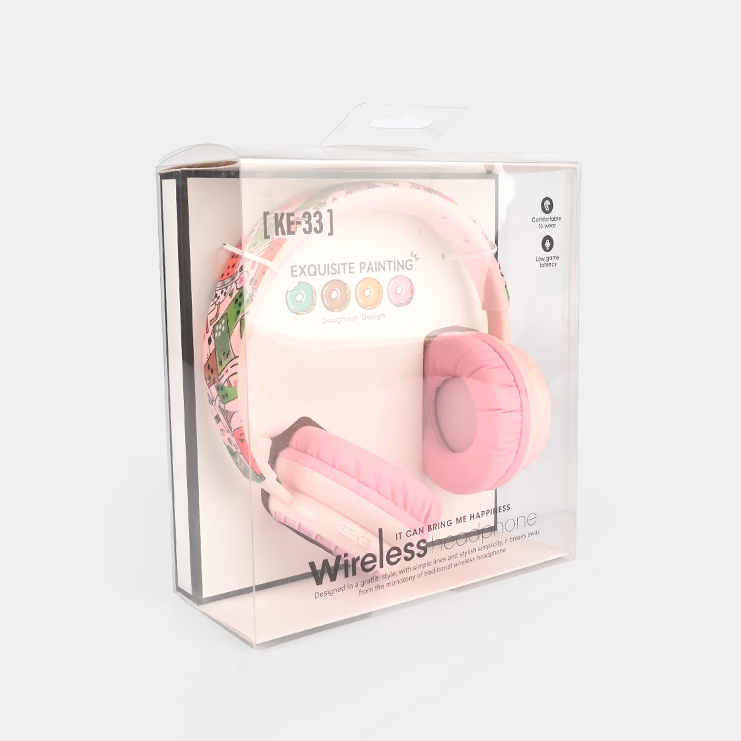 KE-33 Wireless Headphones – Graffiti Design - Image 3