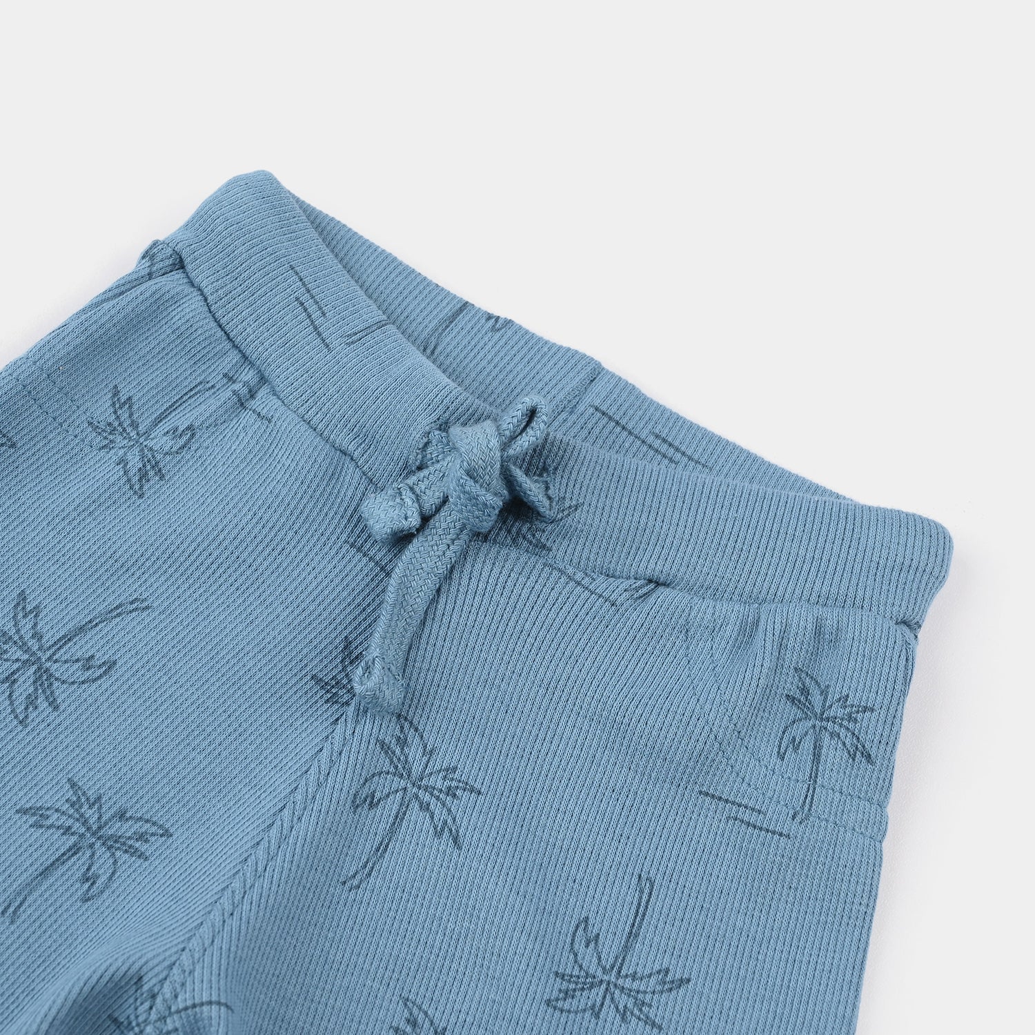 Infant Boys 2x1 Rib Shorts (Palm Tree) - Blue - Image 2