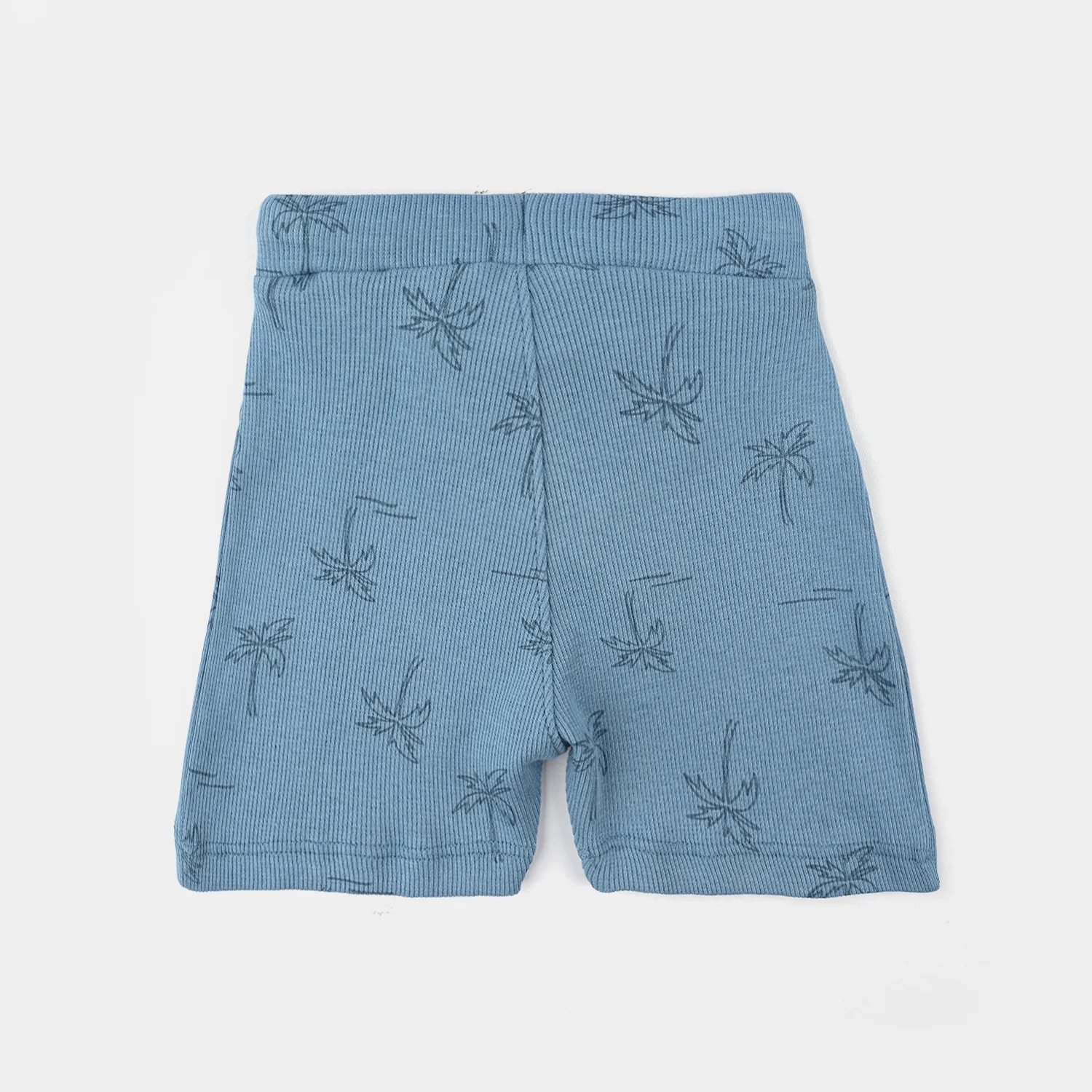 Infant Boys 2x1 Rib Shorts (Palm Tree) - Blue - Image 3