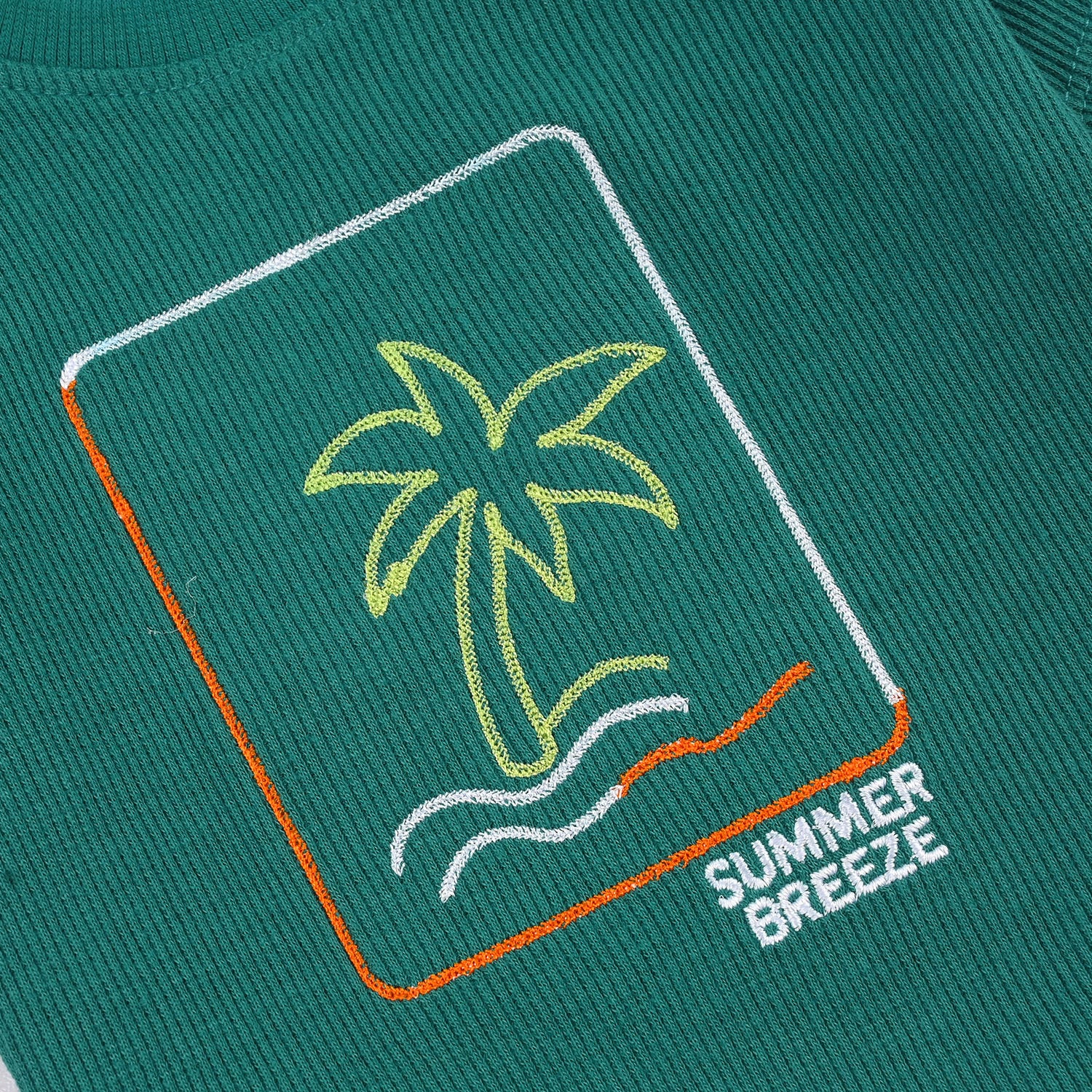 Infant Boys 2x1 Rib T-Shirt (Summer Breeze) - Teal - Image 2
