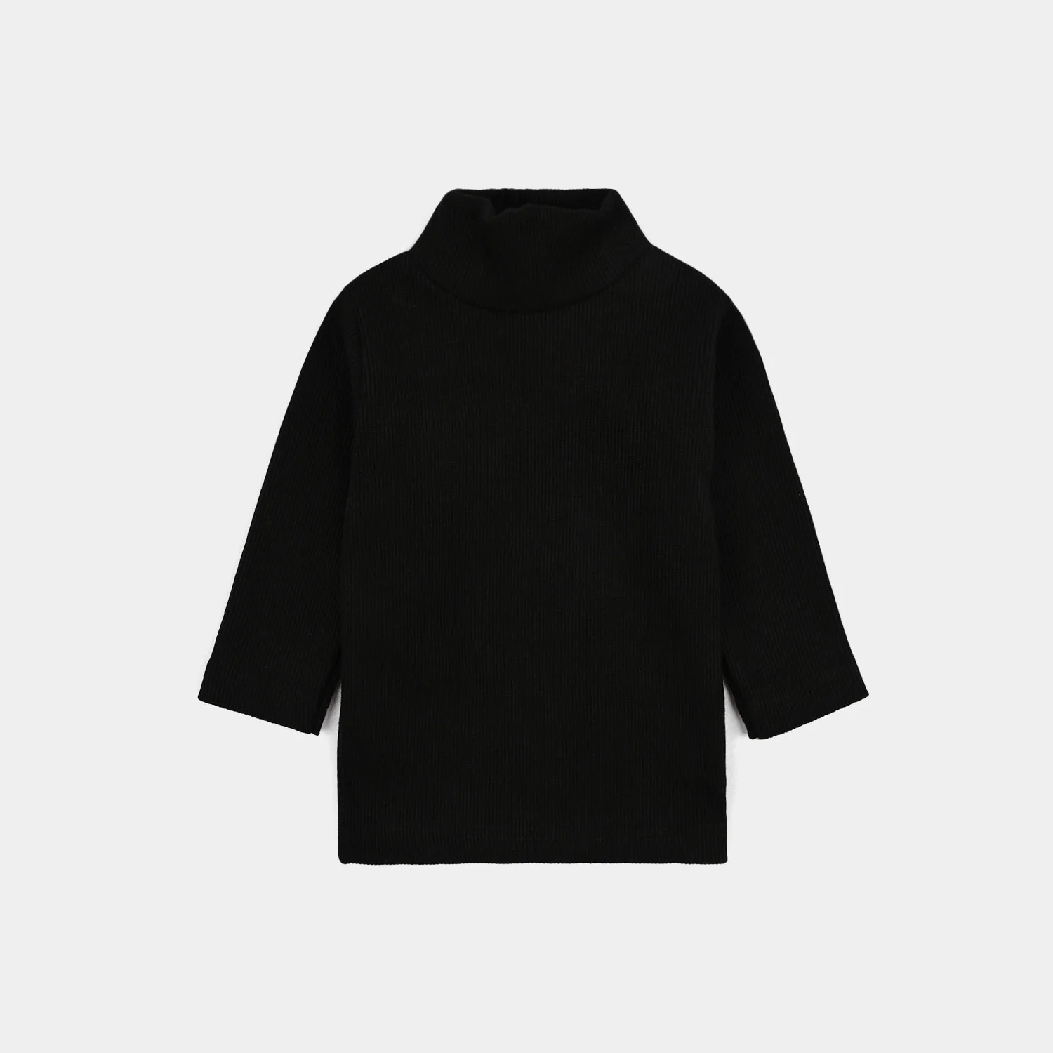 Infant Boys 2x1 Rib Turtle Neck Black - Image 4