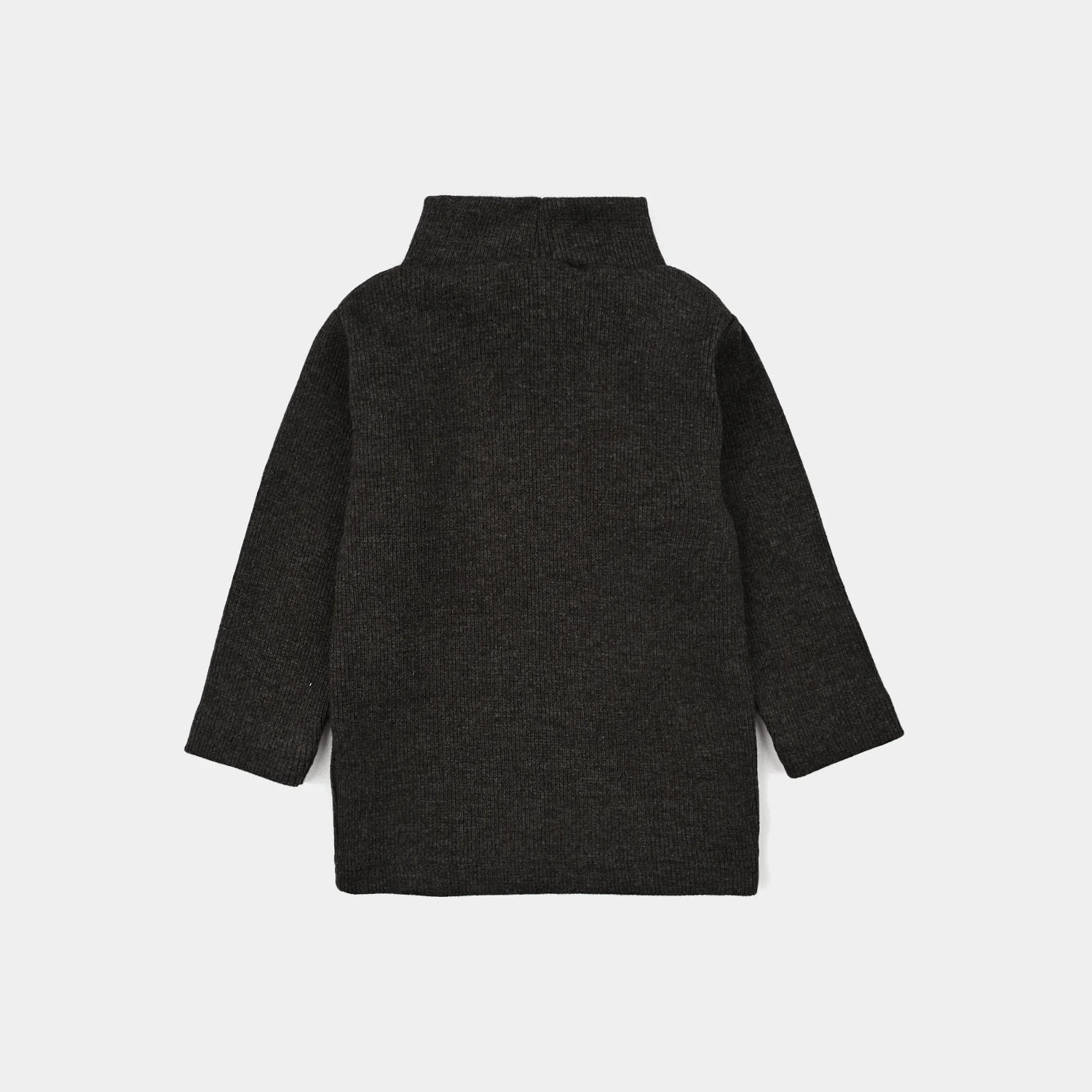 Infant Boys 2x1 Rib Turtle Neck Charcoal