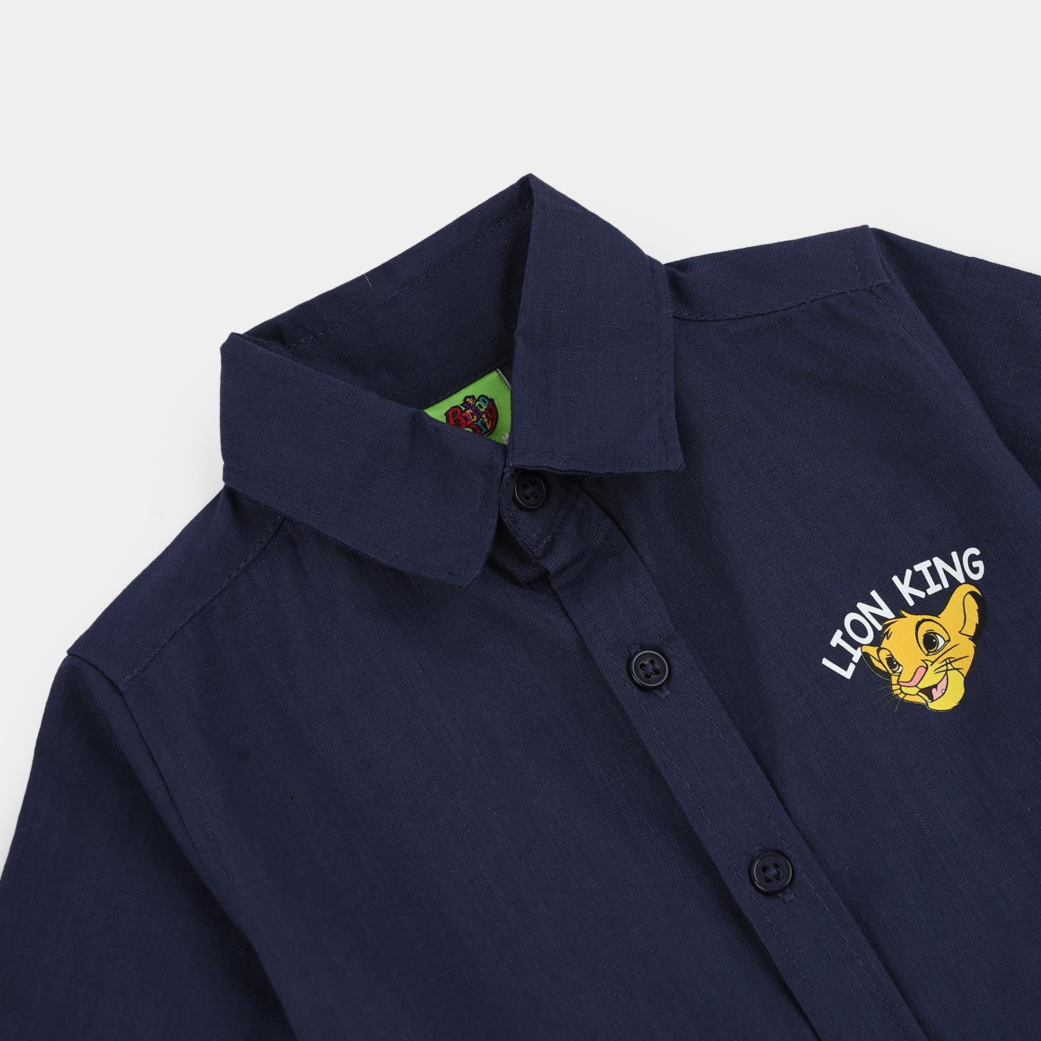 Infant Boys Cotton Slub Casual Shirt- Blue - Image 2