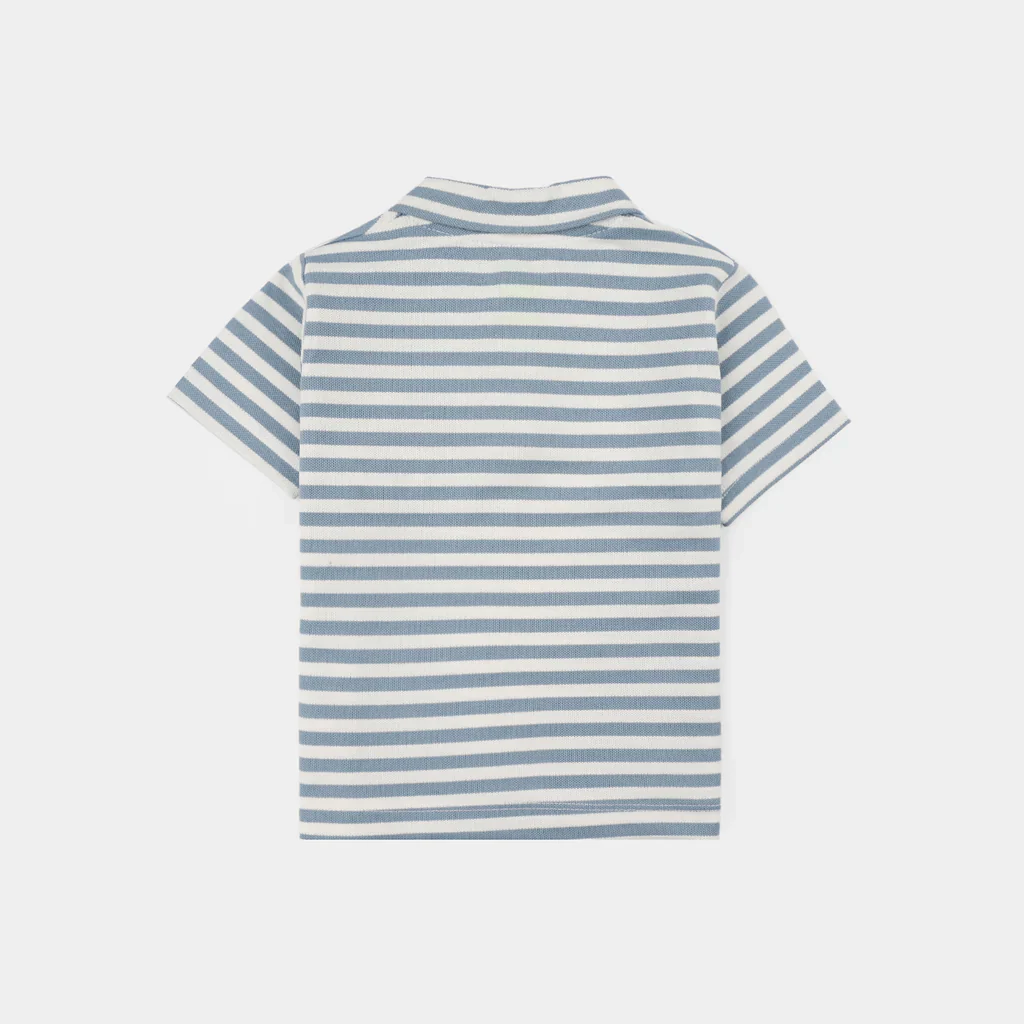 Infant Boys Cotton Jersey Mini Trip Infant Knitted Suits - Blue - Image 2