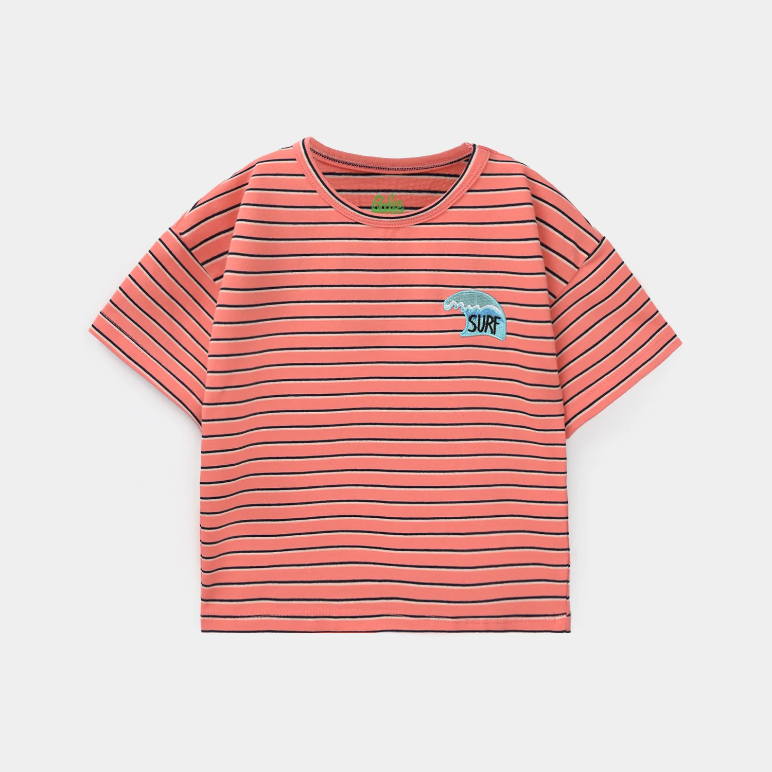 Infant Boys Yarn Dyed T-Shirt Surf - Orange - Image 3