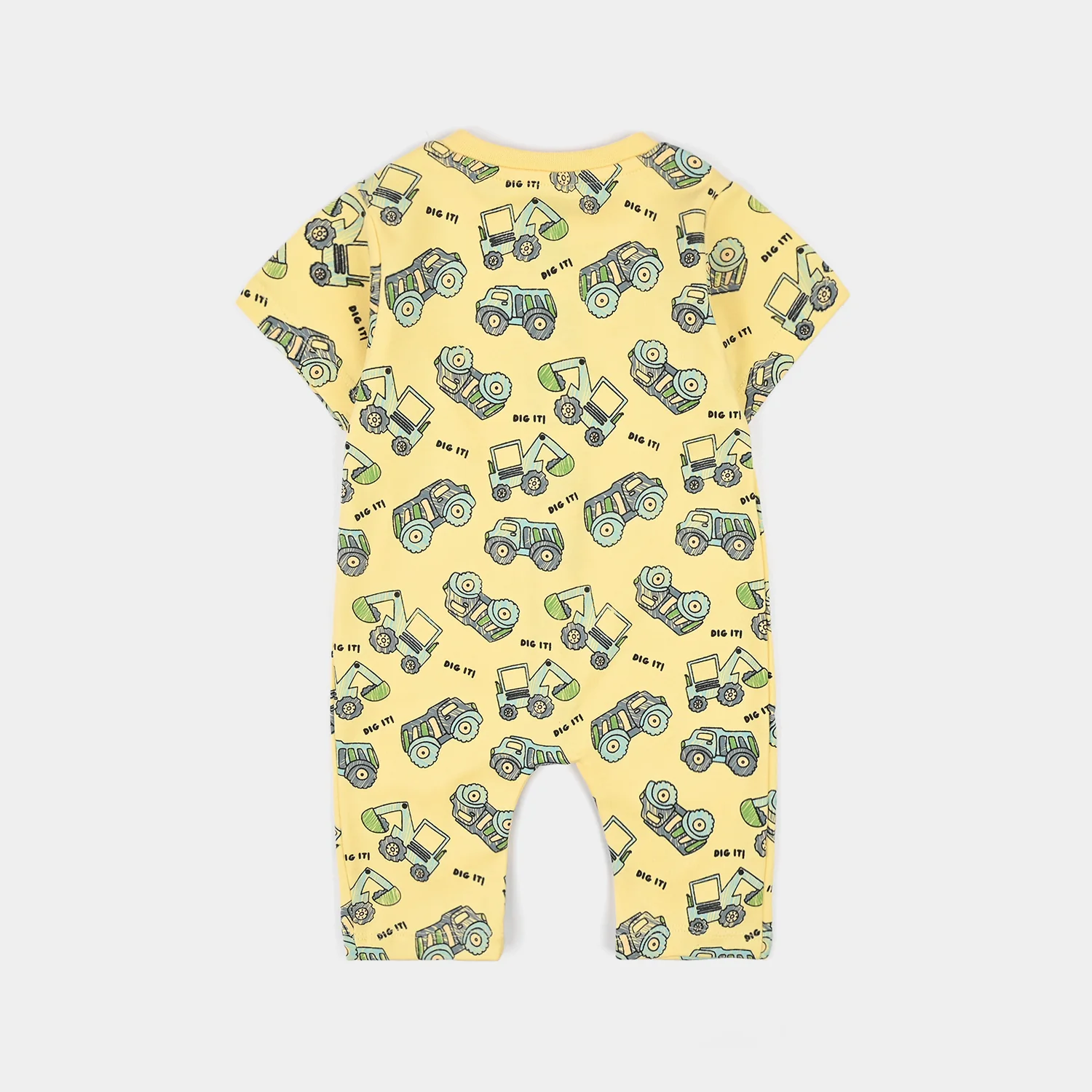 Infant Boys Cotton Interlock Fashion Romper Dig It-Pale.Banana - Image 4