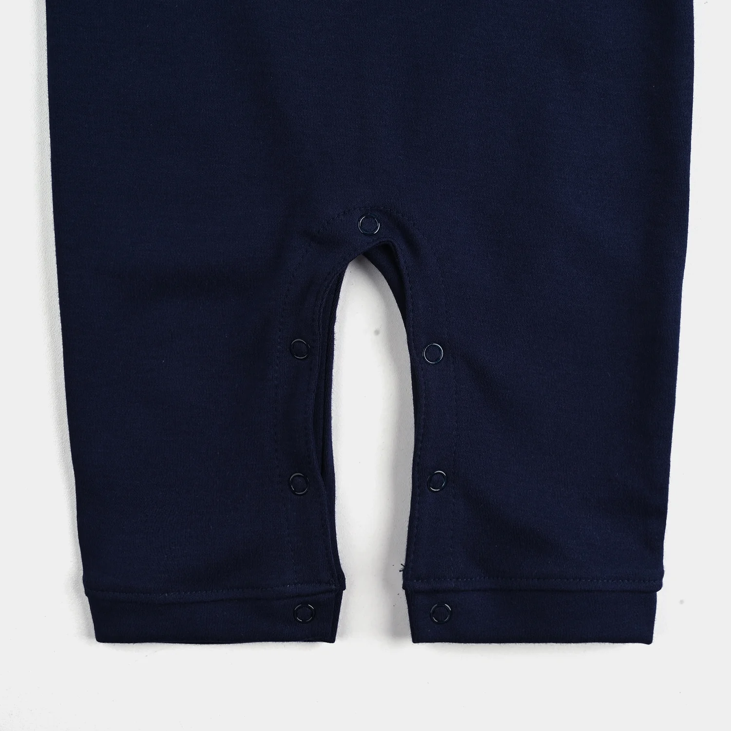 Infant Boys Cotton Interlock Romper (Grey Coat Style) - Navy/White - Image 5