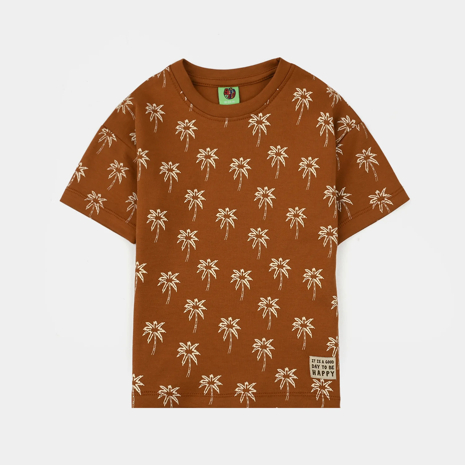 Infant Boys Cotton Interlock Suit (Good Day) - Brown/Off White - Image 5