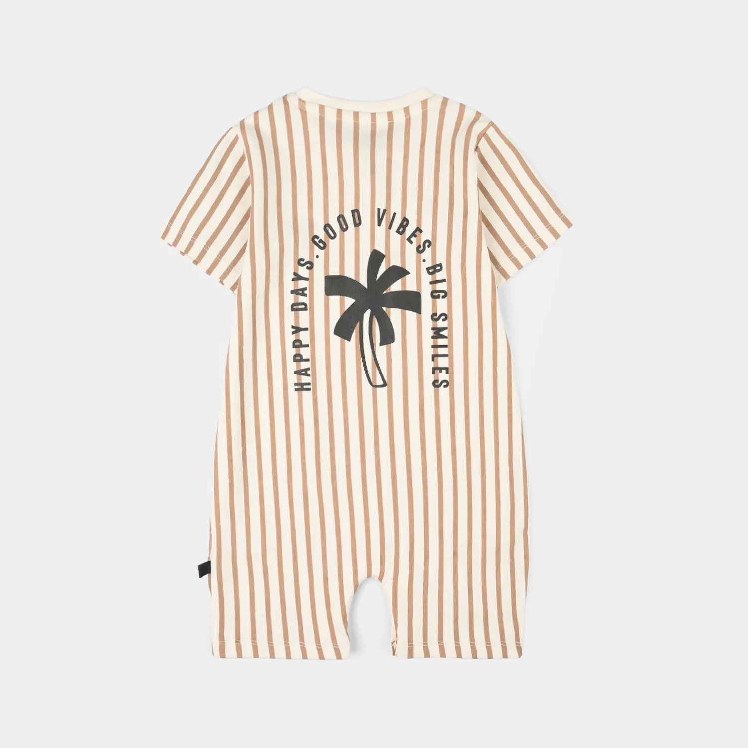 Infant Boys Cotton Interlock Romper (Good Vibes) - Off White - Image 4