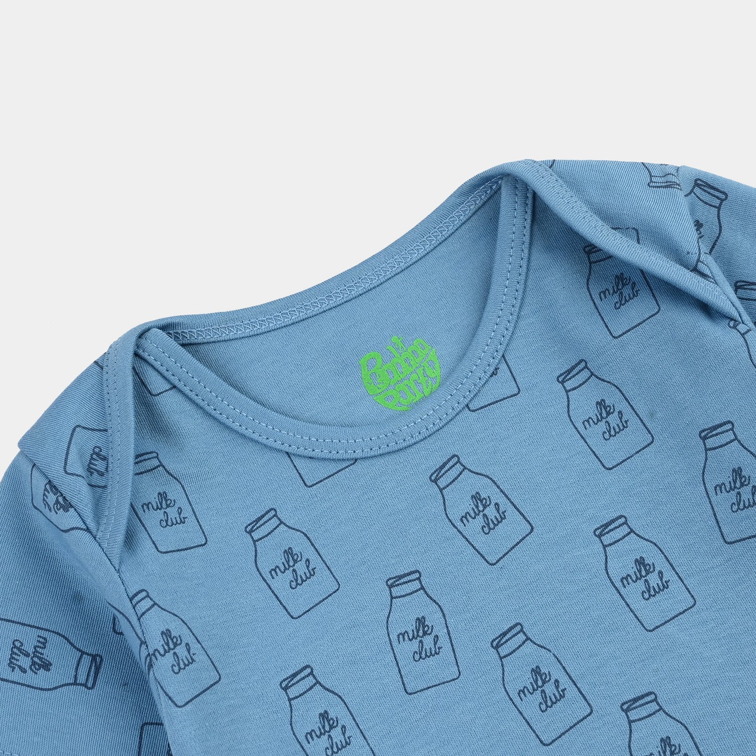 Infant Boys Cotton Interlock Romper (Little Sipper) - Blue - Image 2
