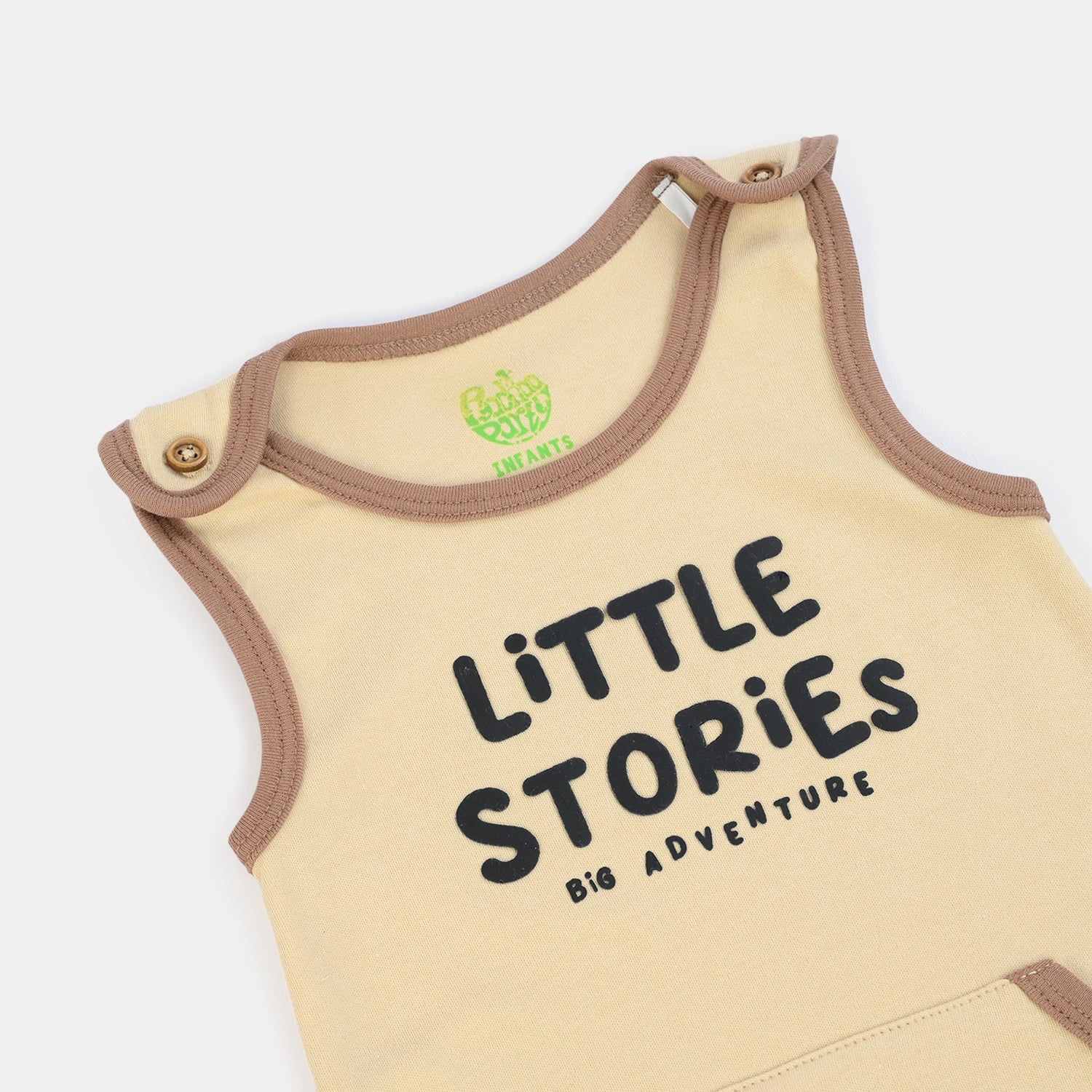Infant Boys Cotton Interlock Romper Little Stories-BROWN - Image 2