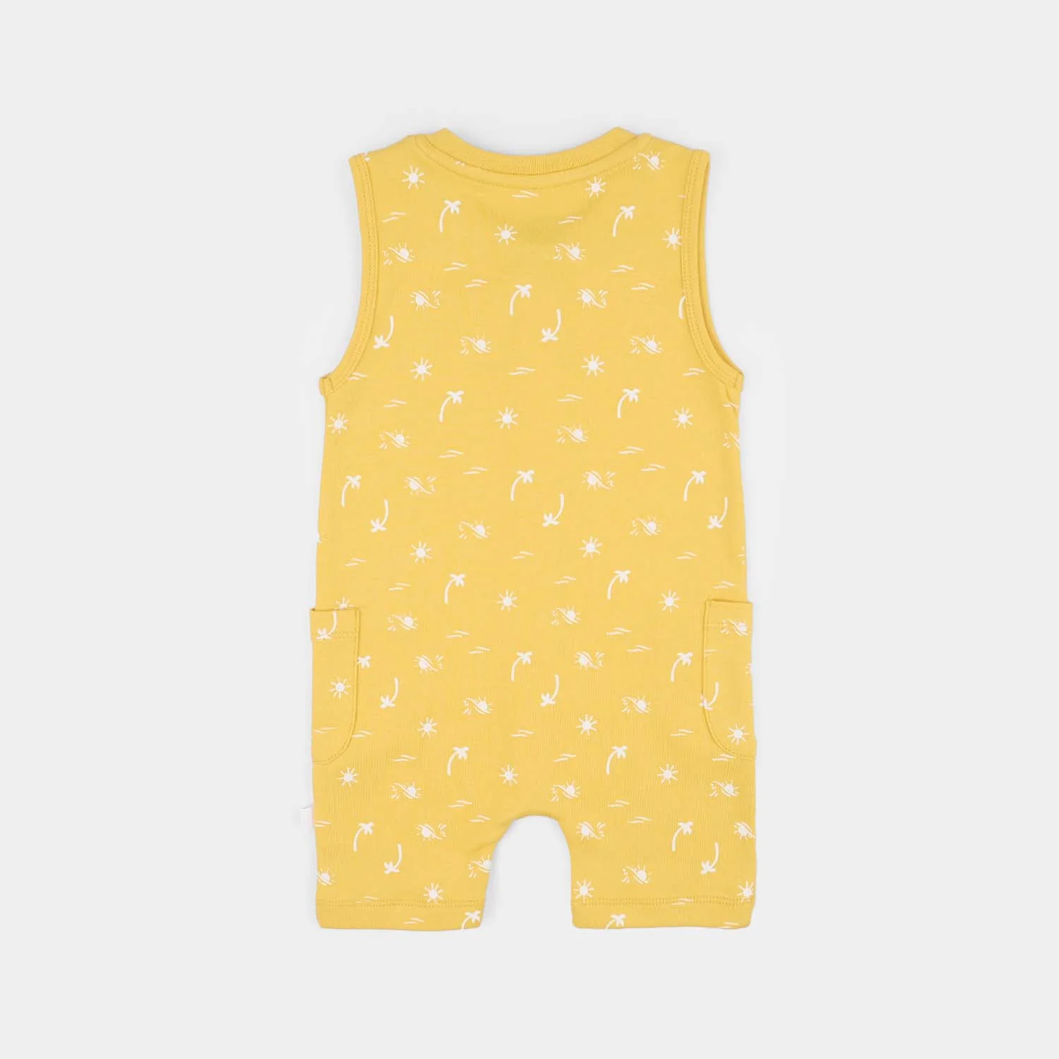 Infant Boys Cotton Interlock Romper Palm Tree-Yellow - Image 4