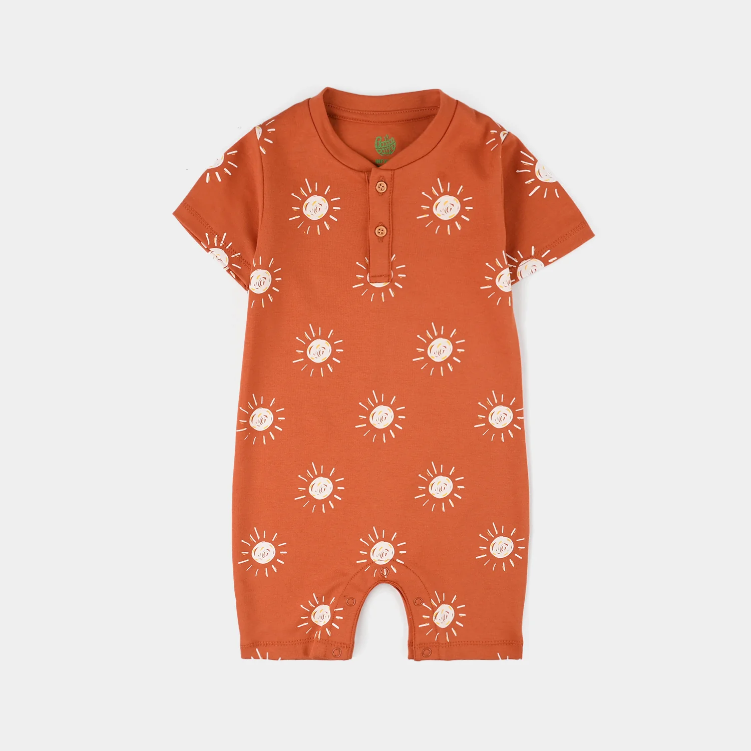 Infant Boys Cotton Interlock Romper LITTLE SUN-Rust