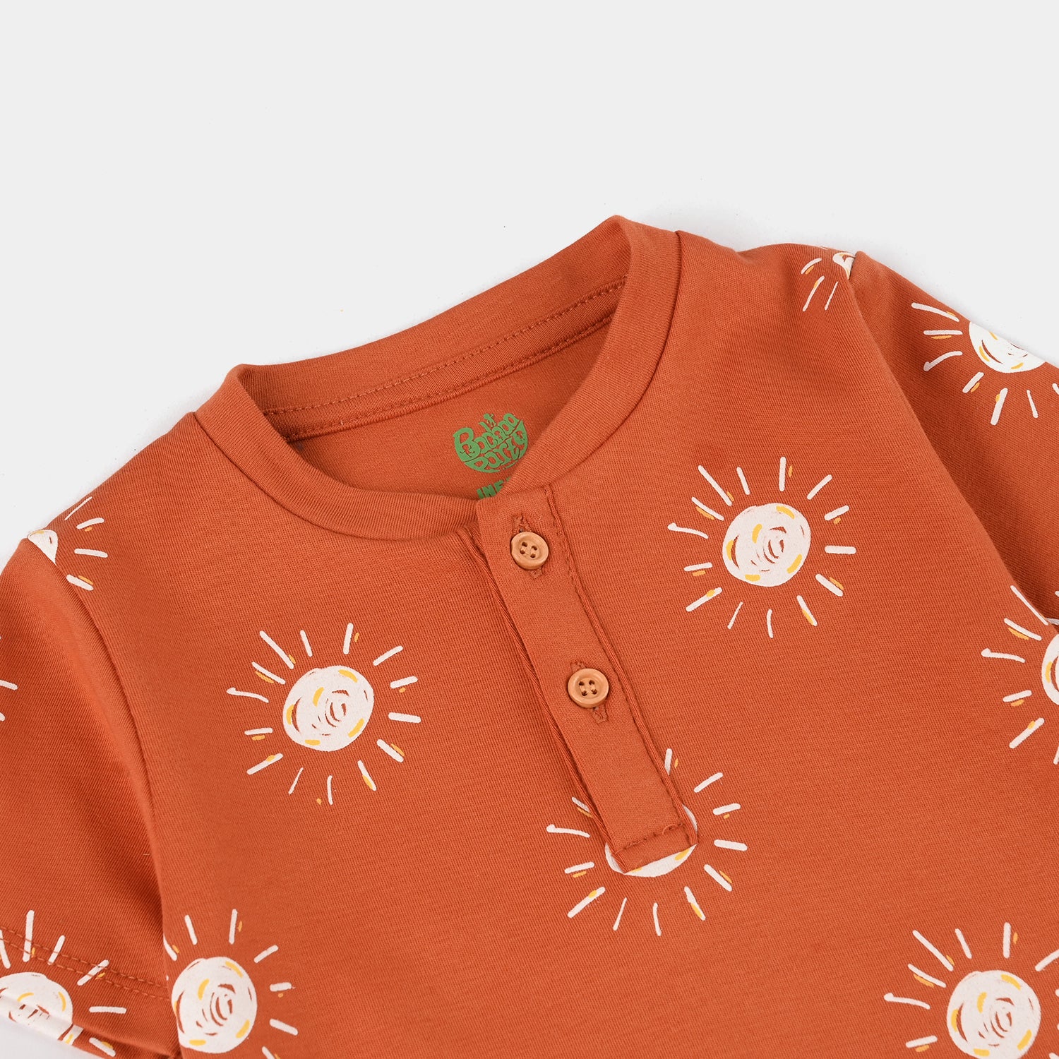 Infant Boys Cotton Interlock Romper LITTLE SUN-Rust - Image 2