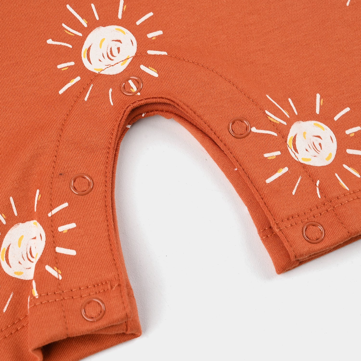 Infant Boys Cotton Interlock Romper LITTLE SUN-Rust - Image 3