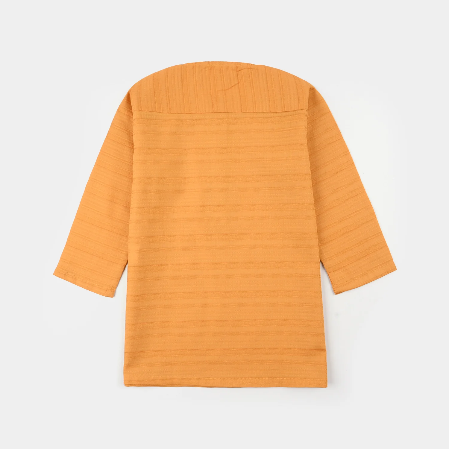 Infant Boys Cotton Jacquard Basic Kurta – Yellow - Image 4
