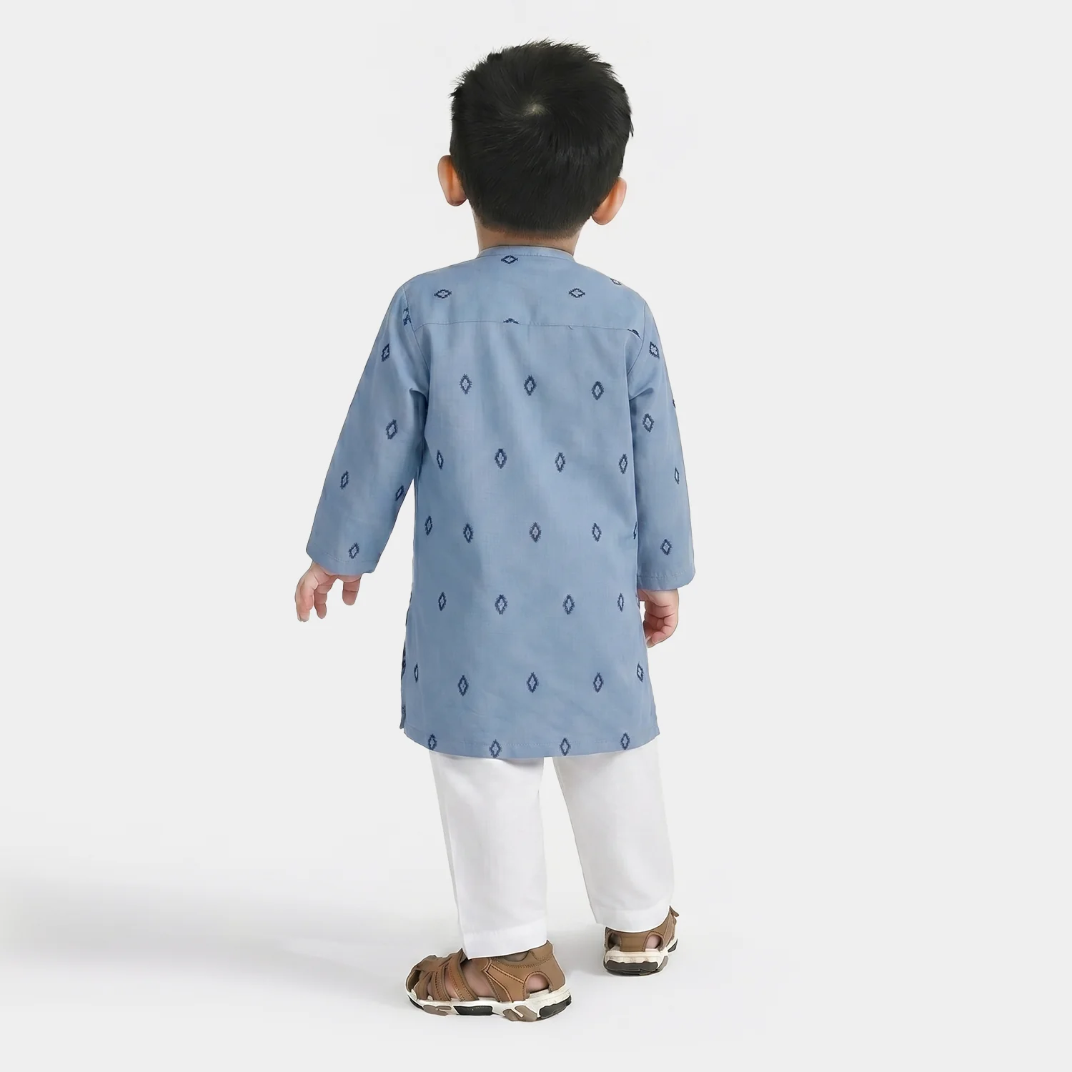 Infant Boys Cotton Interlock Jacquard Printed Kurta (Tribal) - Image 2