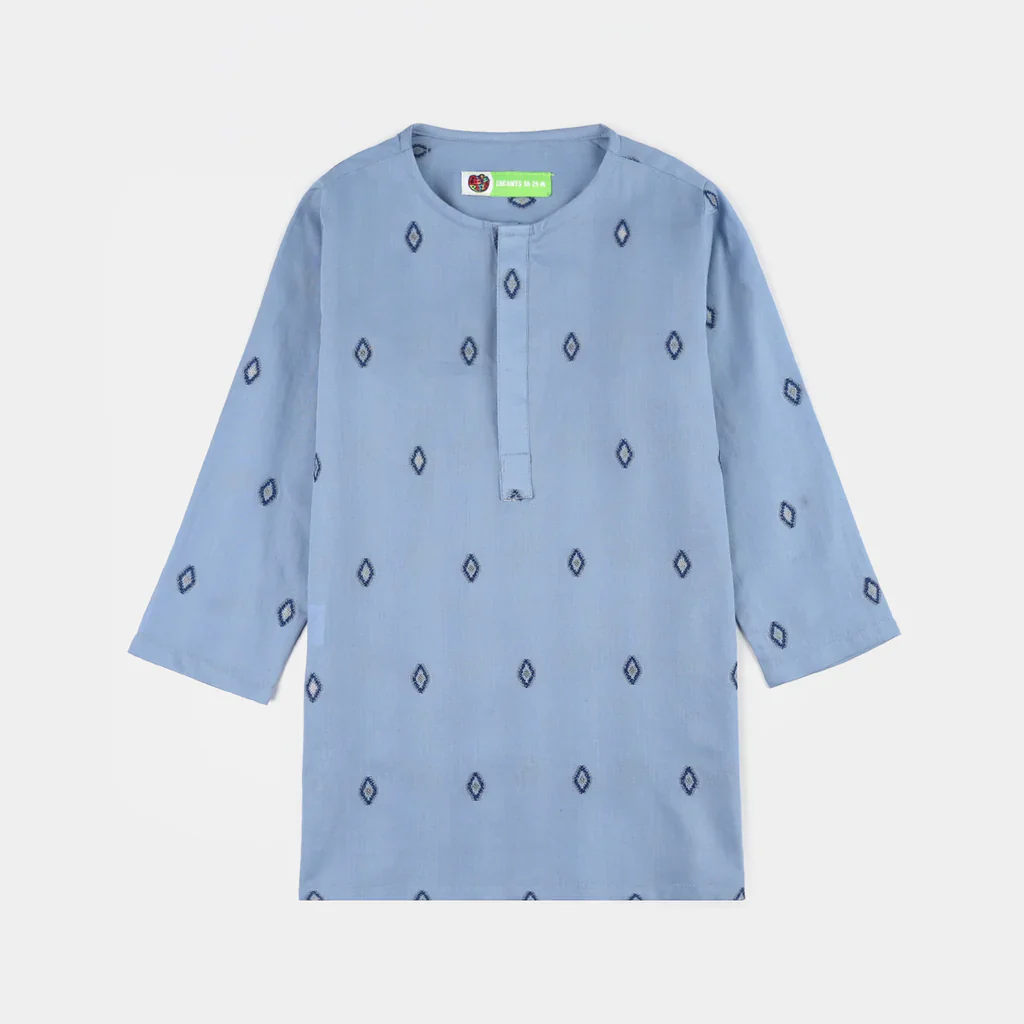 Infant Boys Cotton Interlock Jacquard Printed Kurta (Tribal) - Image 3