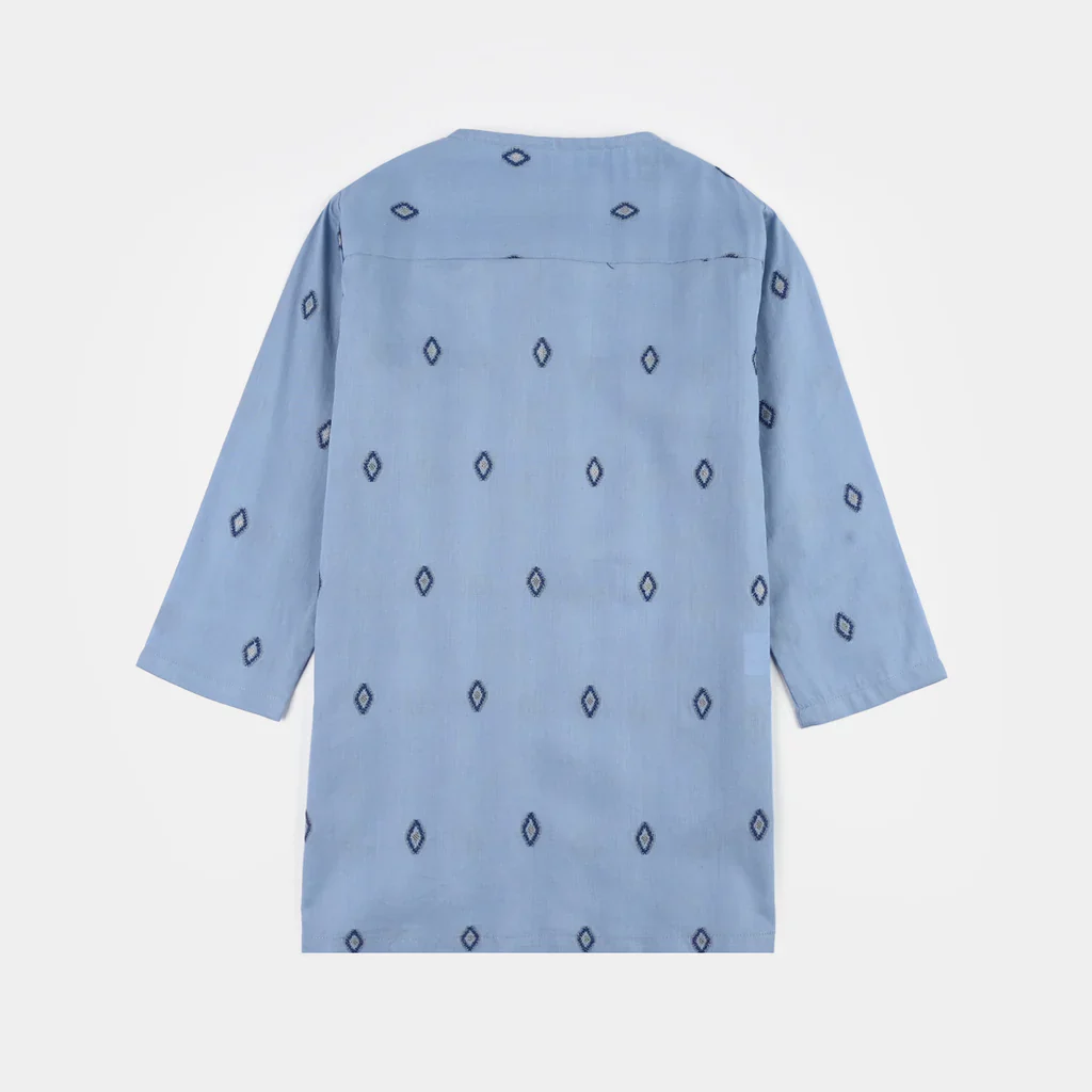Infant Boys Cotton Interlock Jacquard Printed Kurta (Tribal) - Image 5