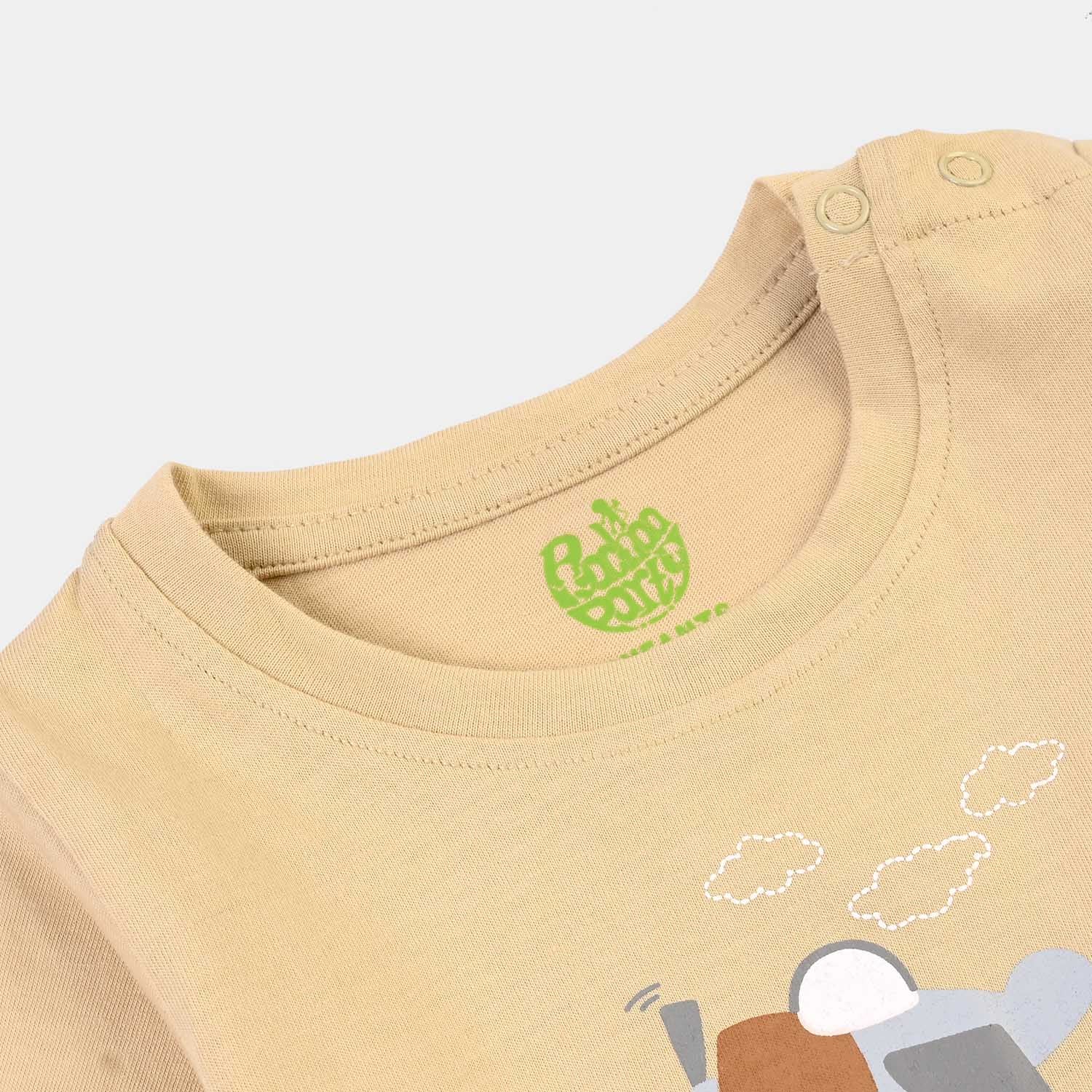 Infant Boys Cotton Jersey 2 Piece Set Aircraft-Grey.Brown - Image 3