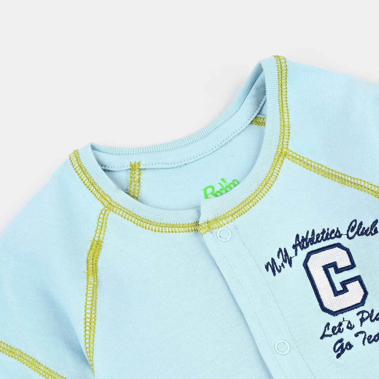Infant Boys Cotton Jersey Romper Little Player-Blue - Image 2