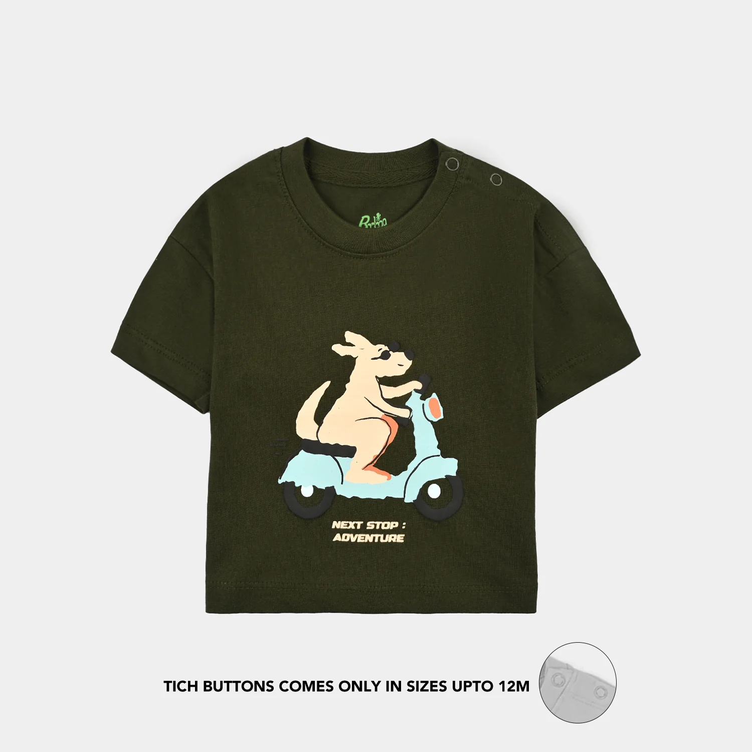 Infant Boys Cotton Jersey T-Shirt H/S Next Stop-Rifle.Green