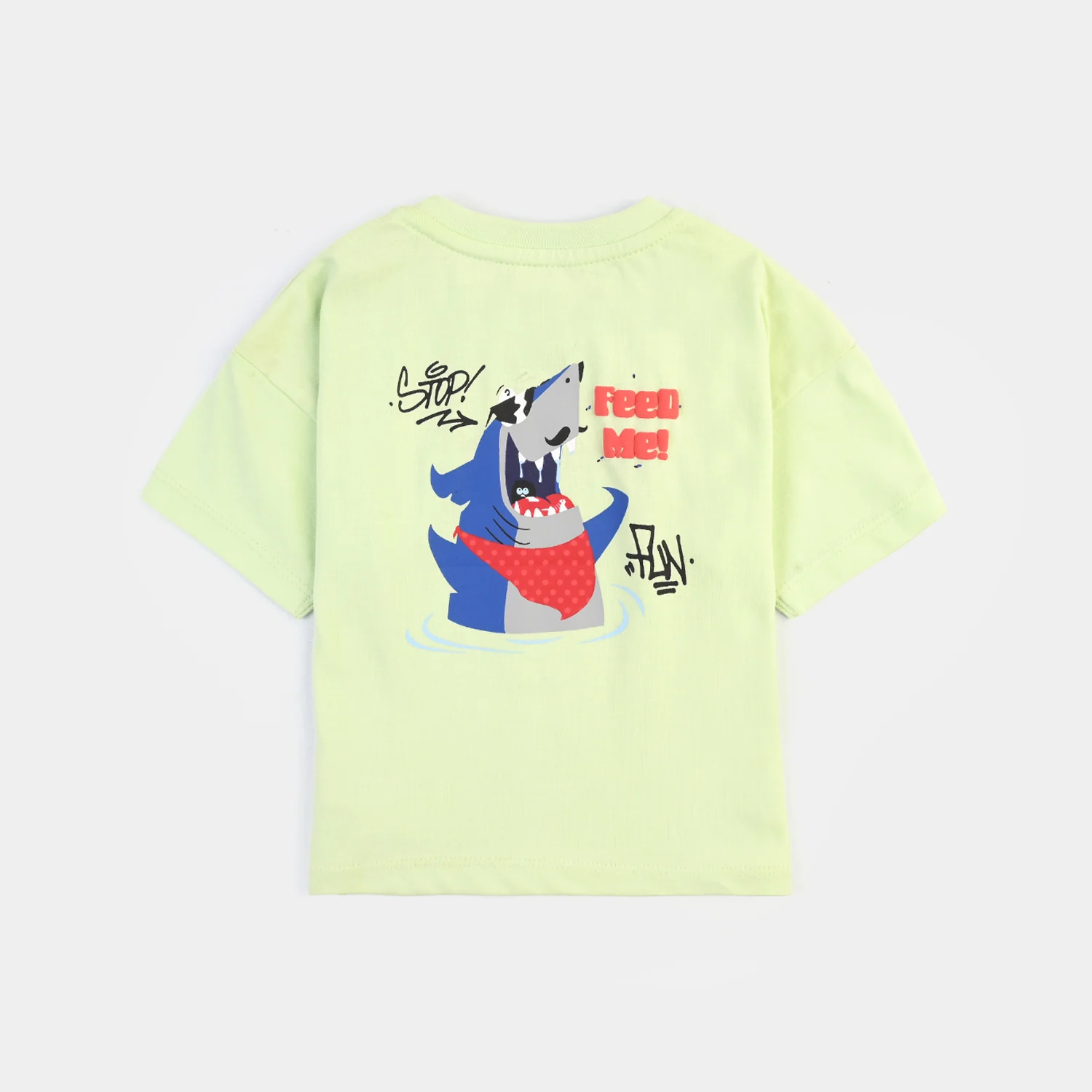 Infant Boys Cotton Jersey T-Shirt Sharky- Blue - Image 4