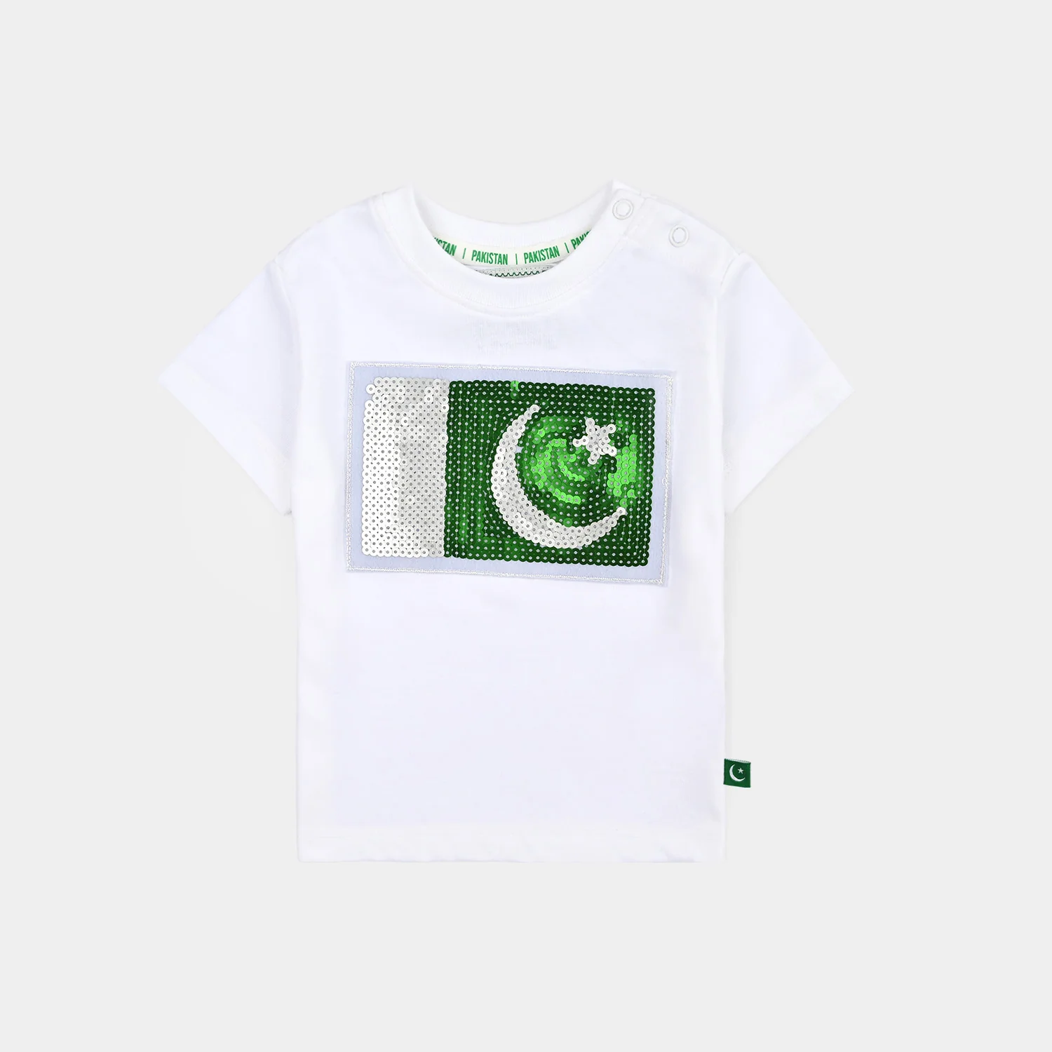 Infant Boys White Sequins Flag T-Shirt β White - Image 2