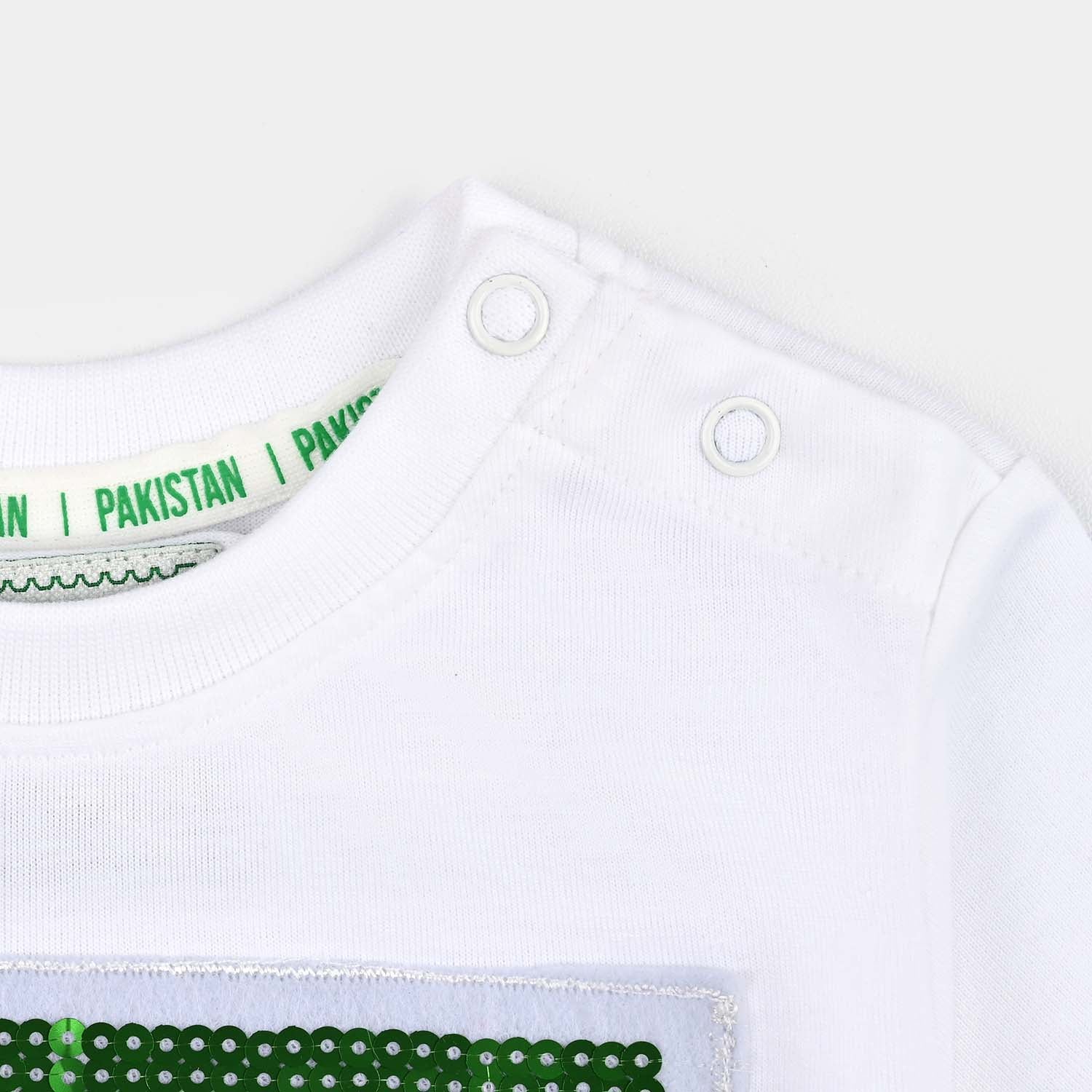 Infant Boys White Sequins Flag T-Shirt β White - Image 4