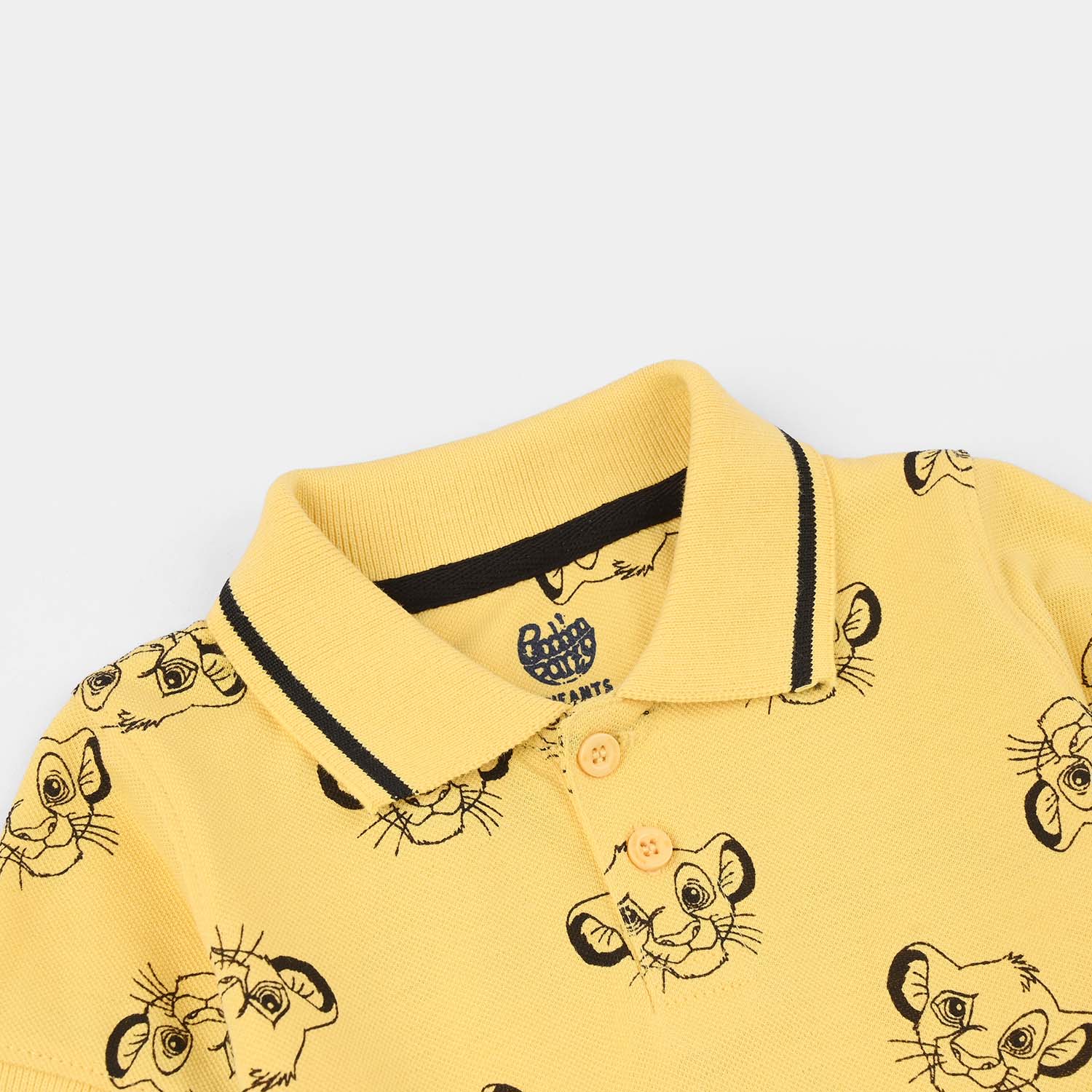 Infant Boys Cotton PK Polo - Yellow - Image 2