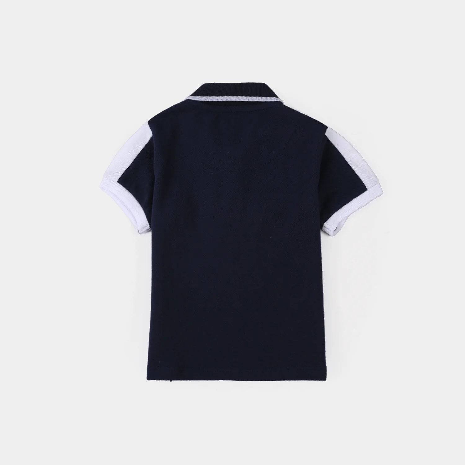 Infant Boys Cotton PK Polo Peanut - Navy Blue - Image 3