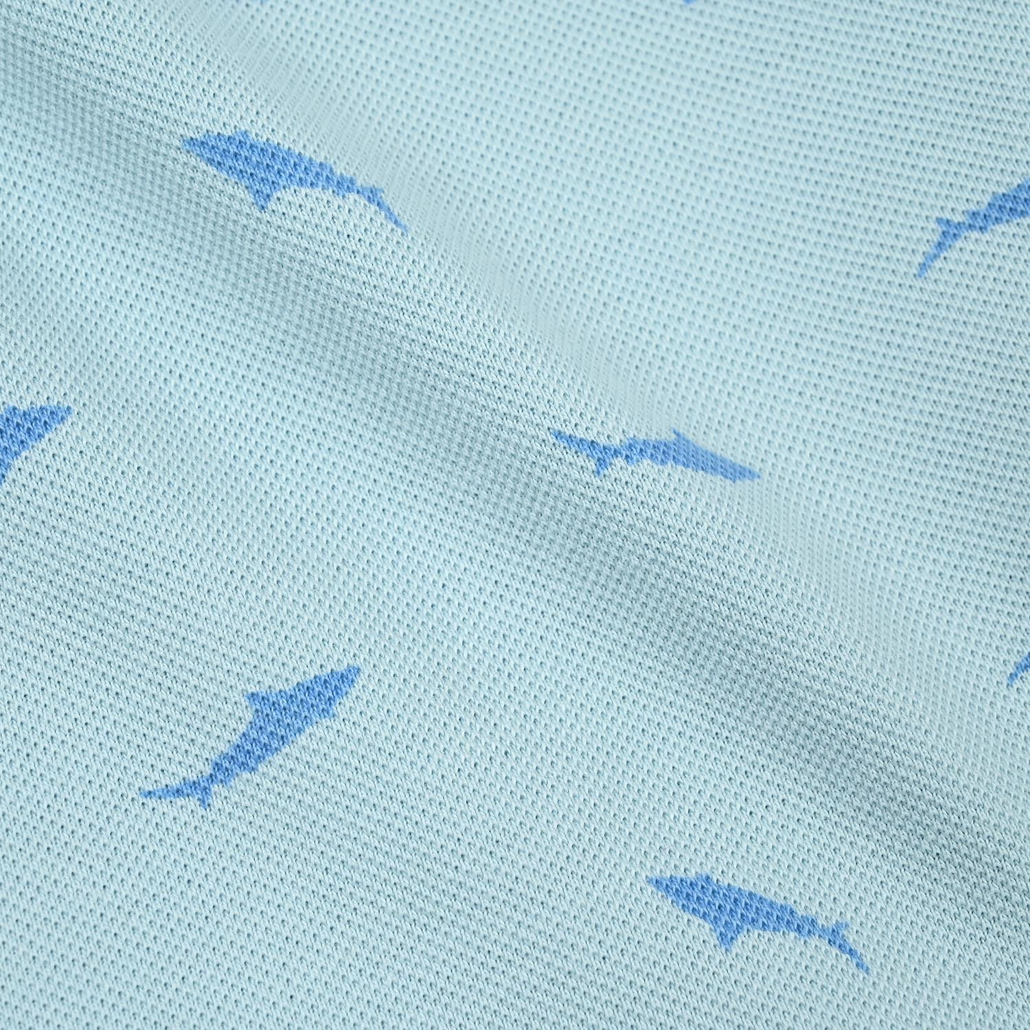 Infant Boys Cotton PK Polo Shark-Blue - Image 4