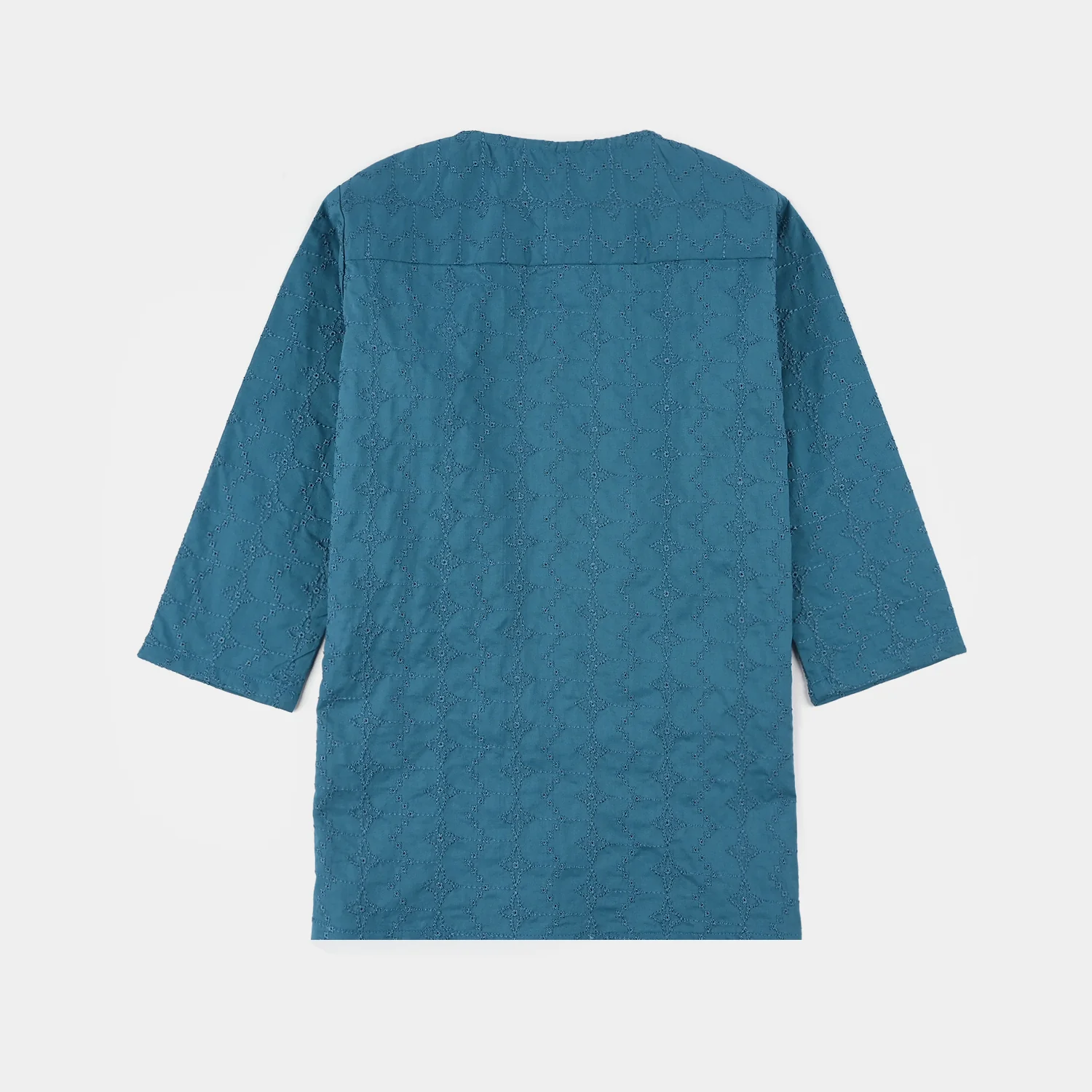 Infant Boys Cotton Chicken Kari Poplin Kurta - Teal Blue - Image 6