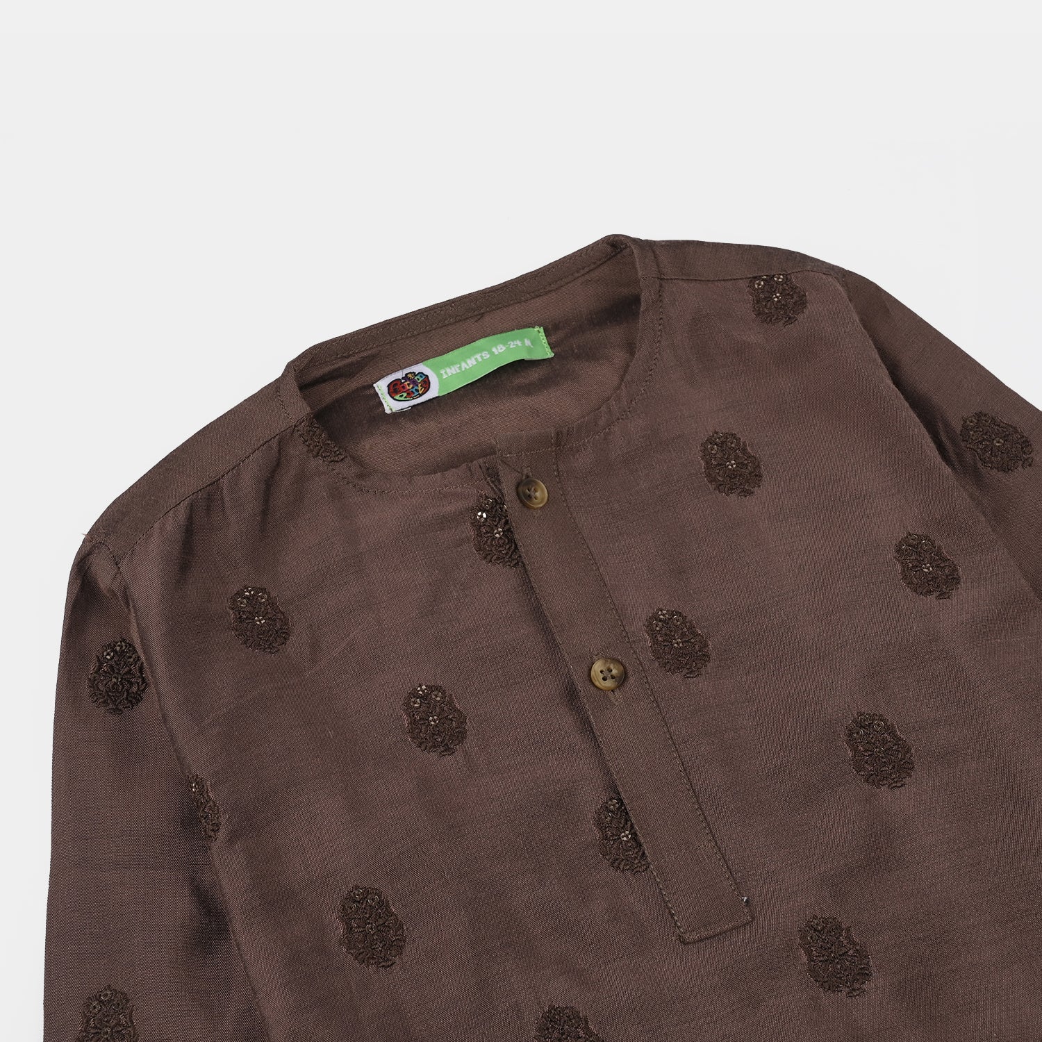 Infant Boys Cotton Poplin Kurta Pajama (Sitara) - Brown - Image 5