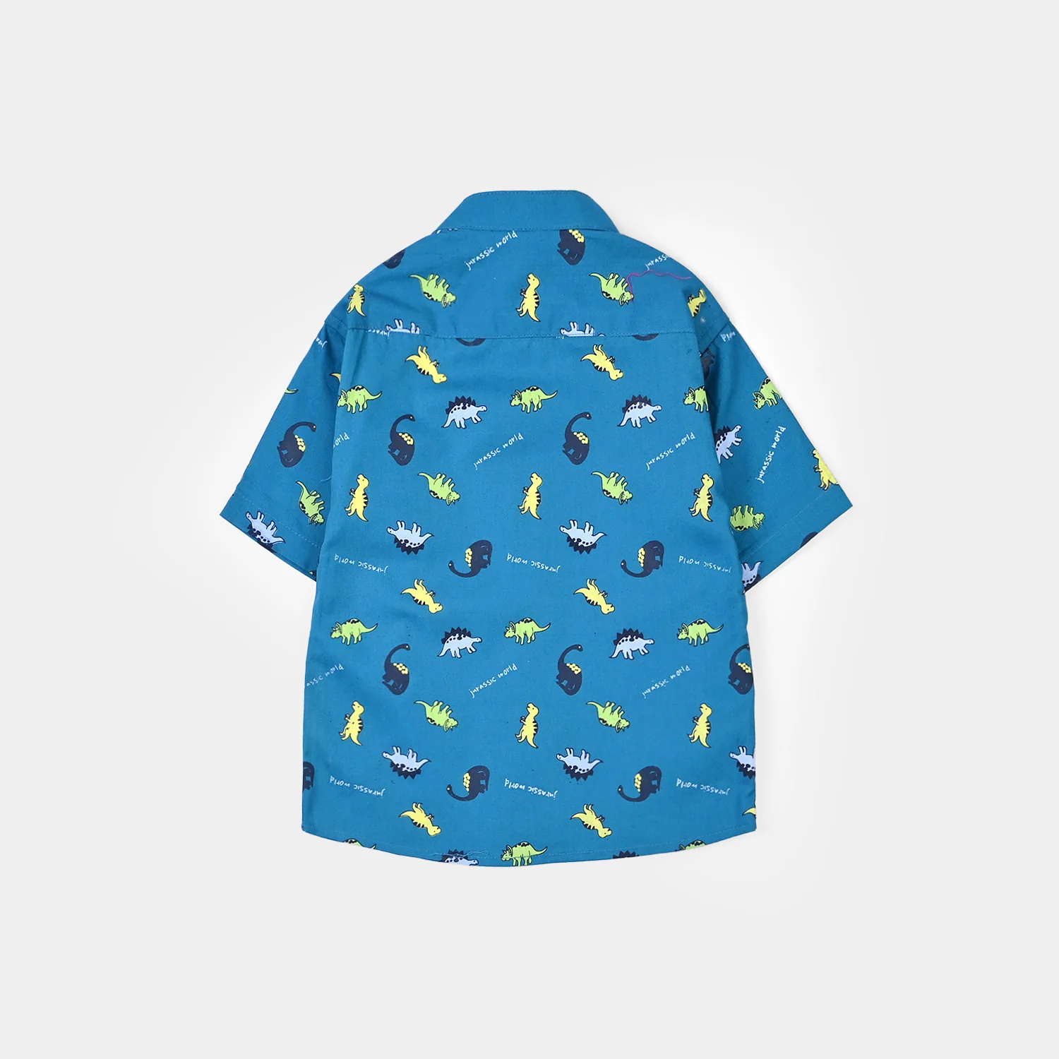 Infant Boys Cotton Poplin Shirt (Dinosaurs) - Blue - Image 4