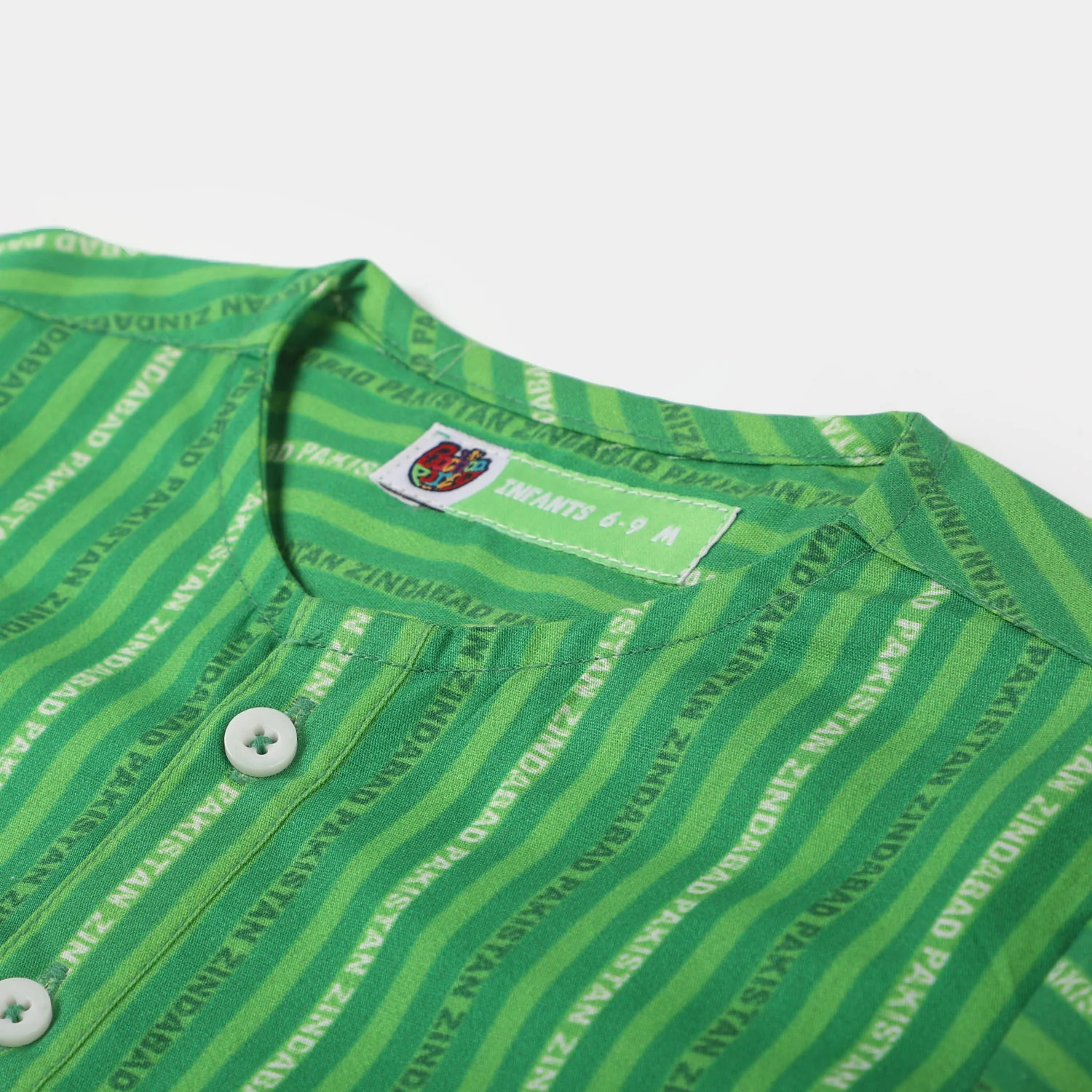 Infant Boys Pakistan Zindabad Kurta – Green - Image 2