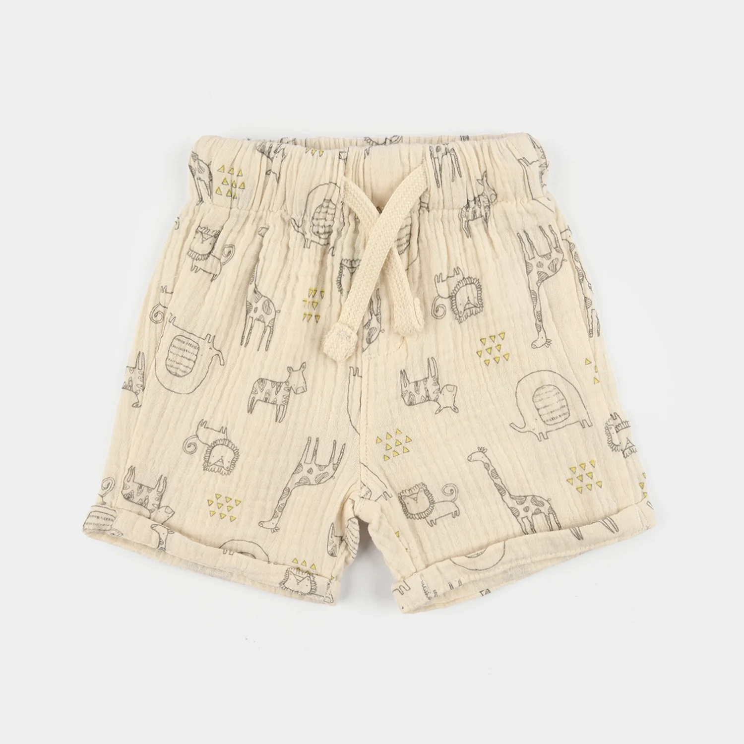 Infant Boys Gauze Shorts - Cream