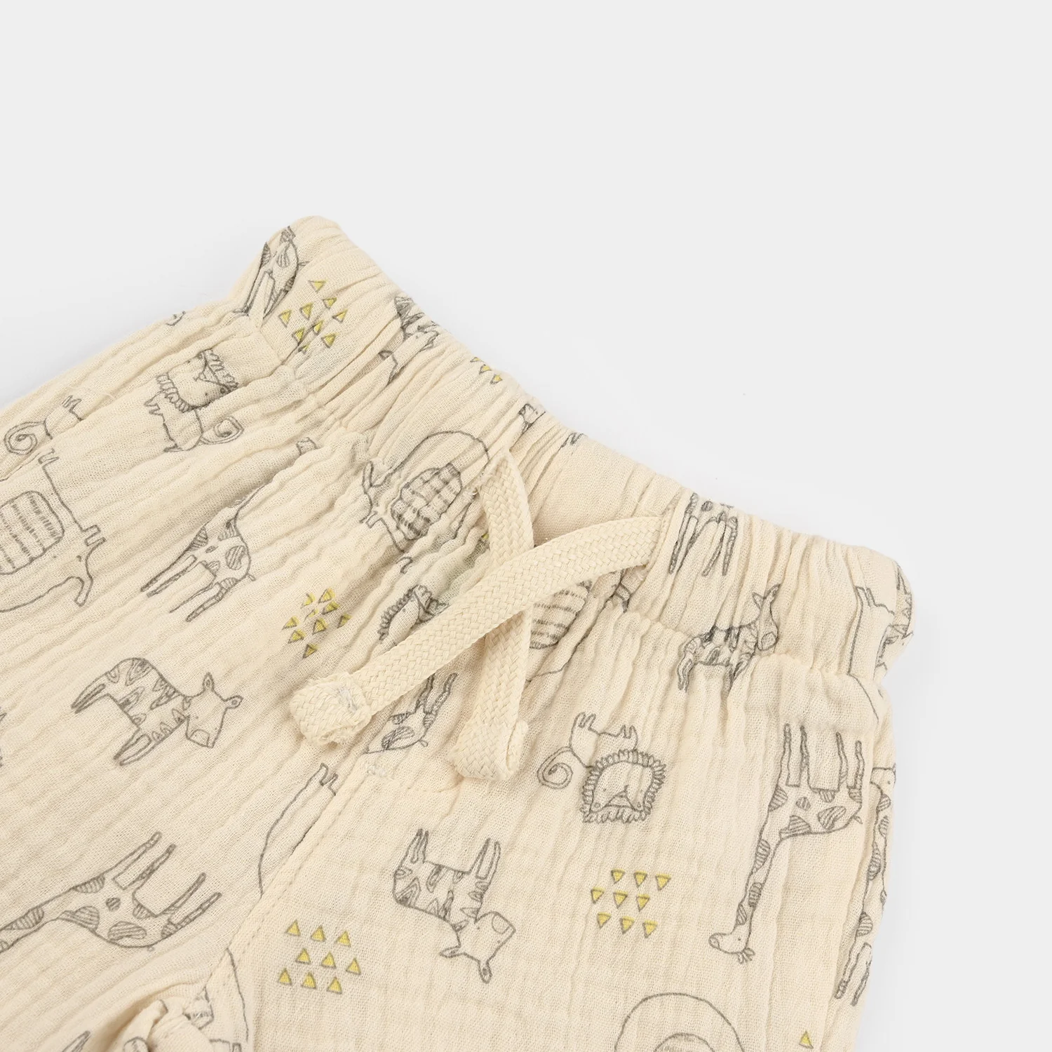 Infant Boys Gauze Shorts - Cream - Image 2