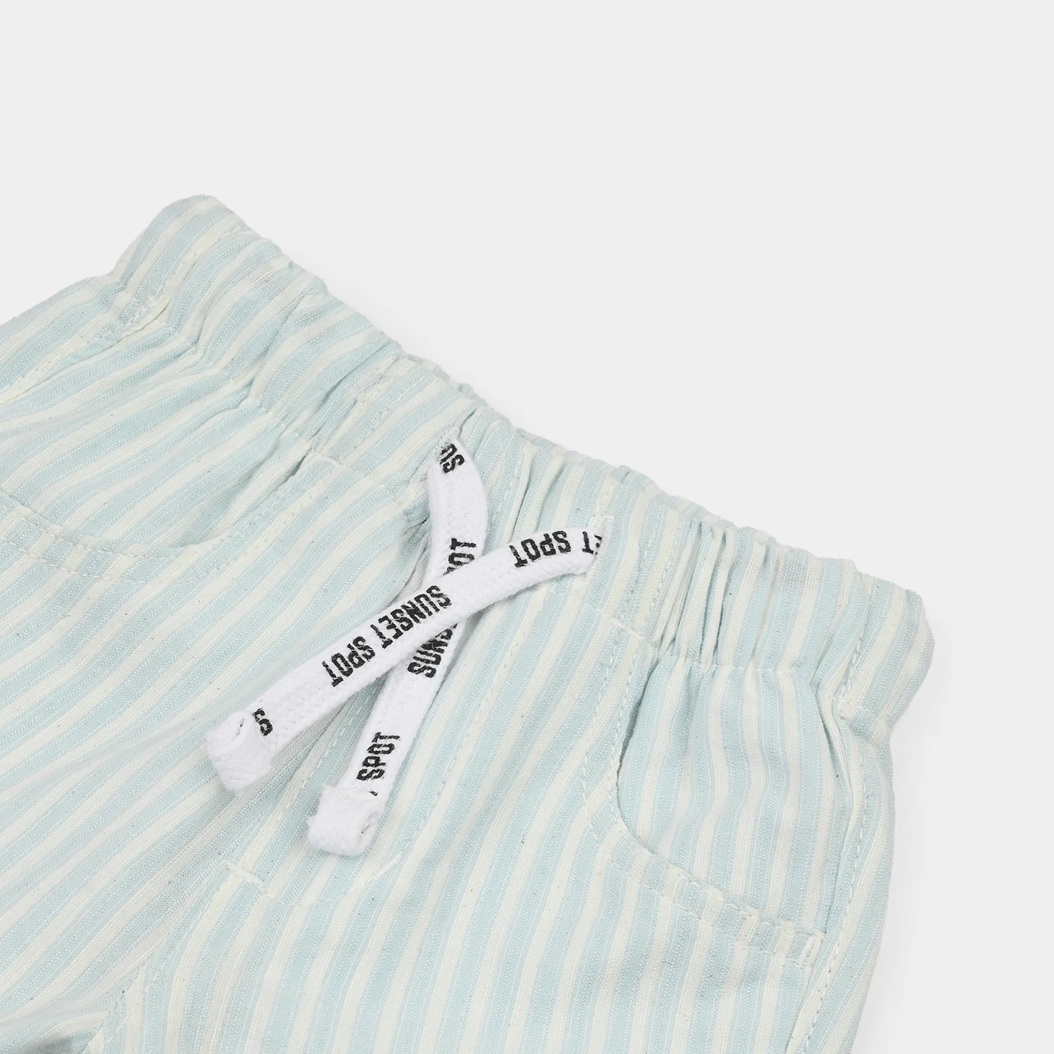 Infant Boys Cotton Shorts (Summer Spot) - Blue/Stripe - Image 2