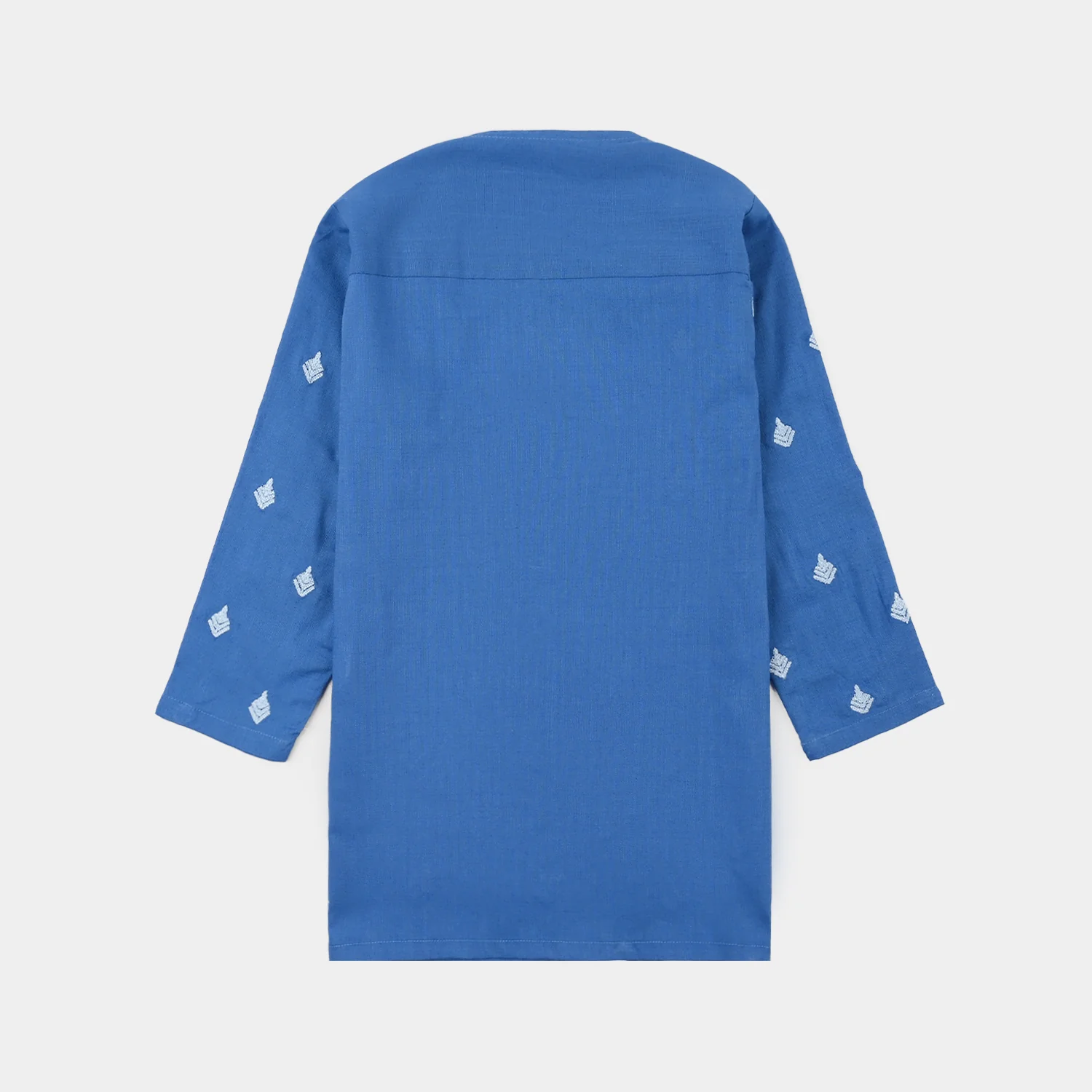 Infant Boys Cotton Slub Embroidered Kurta (Breeze) - Blue - Image 5