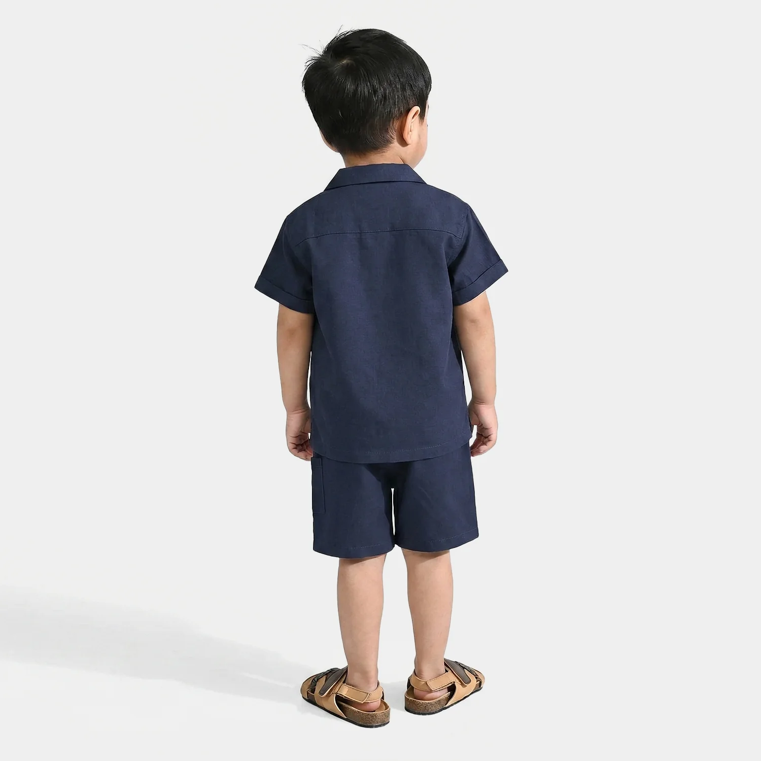 Infant Boys Cotton Slub Woven Suit (Island) - Navy - Image 2