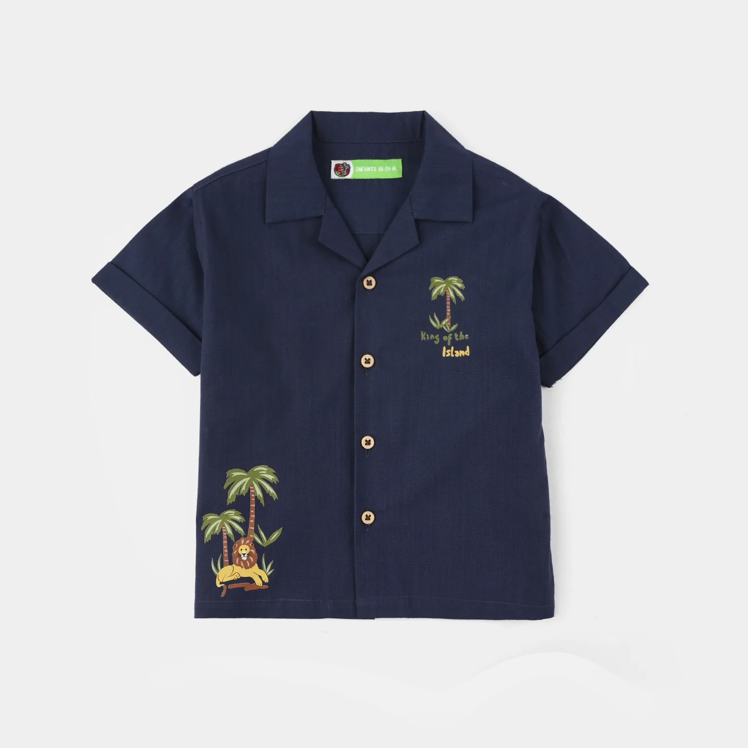 Infant Boys Cotton Slub Woven Suit (Island) - Navy - Image 4