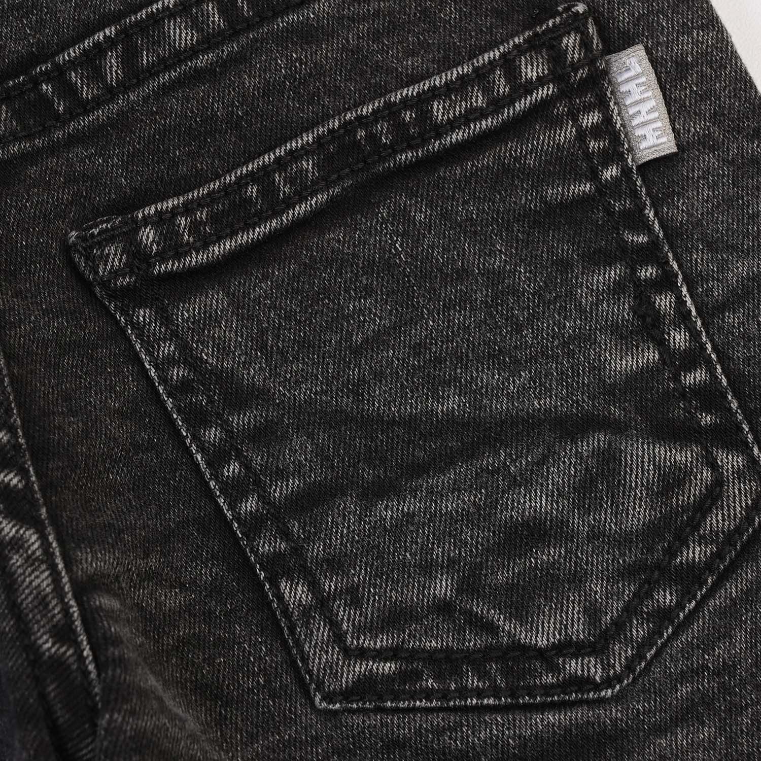 Infant Boys Denim rigid Pant Emb-BLACK - Image 4