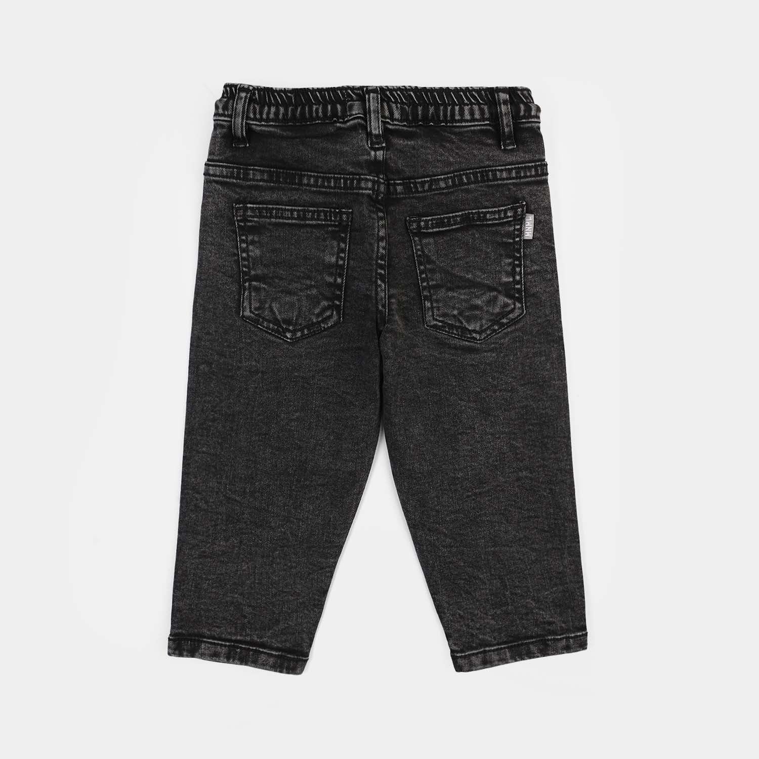 Infant Boys Denim rigid Pant Emb-BLACK - Image 5
