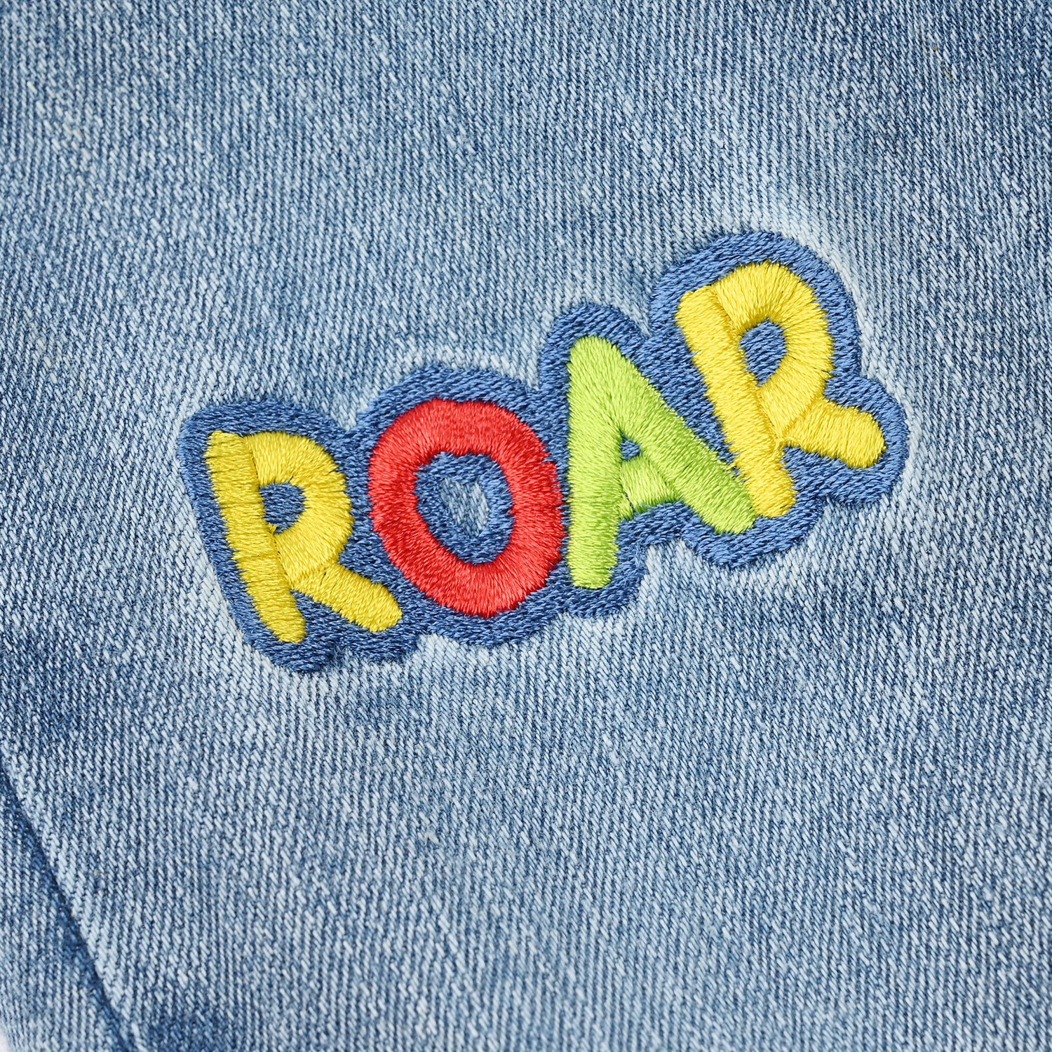 Infant Boys Denim Rigid Pants (Mini Dino) - Mid Blue - Image 3
