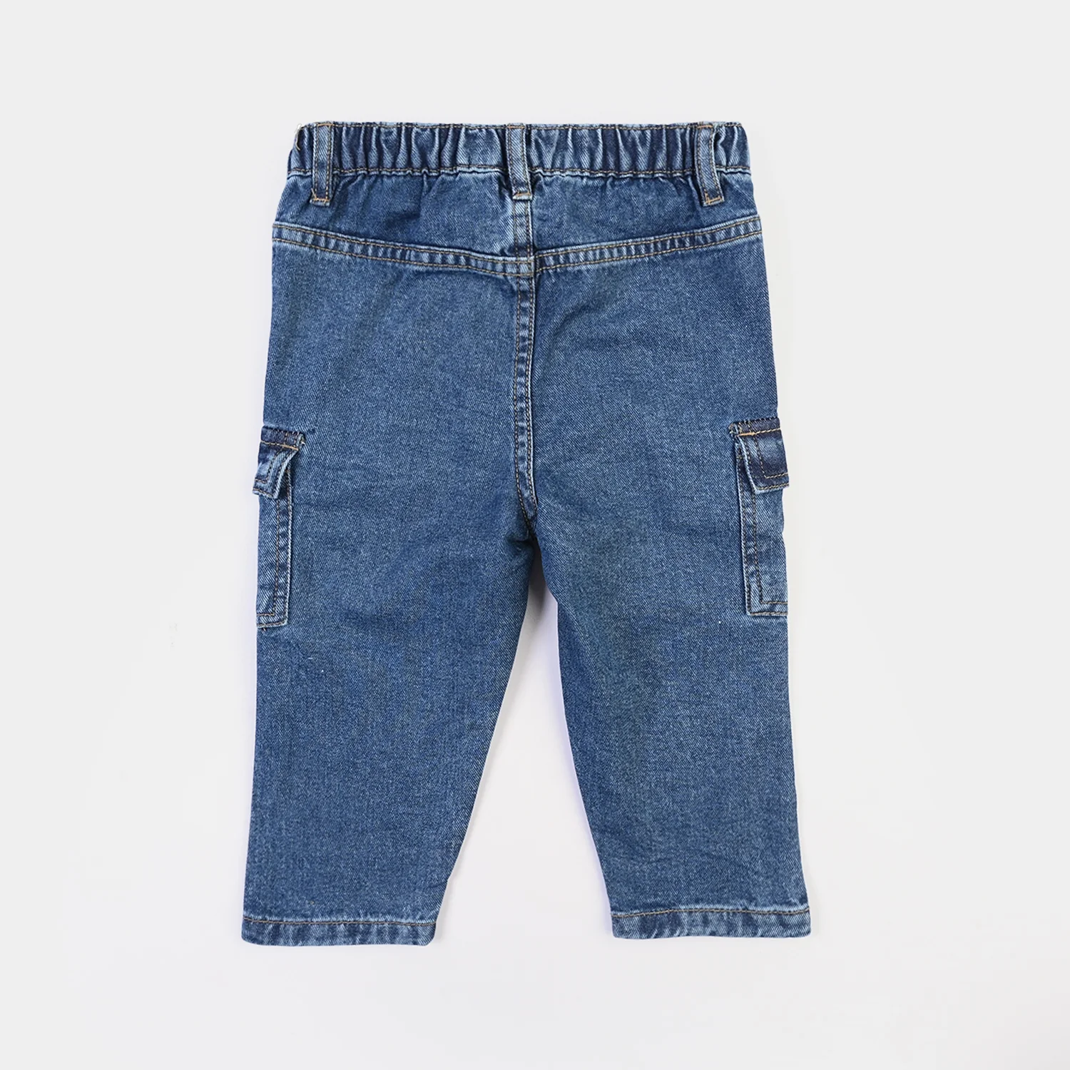 Infant Boys Denim rigid Pant Smiley Label-Mid Blue - Image 4